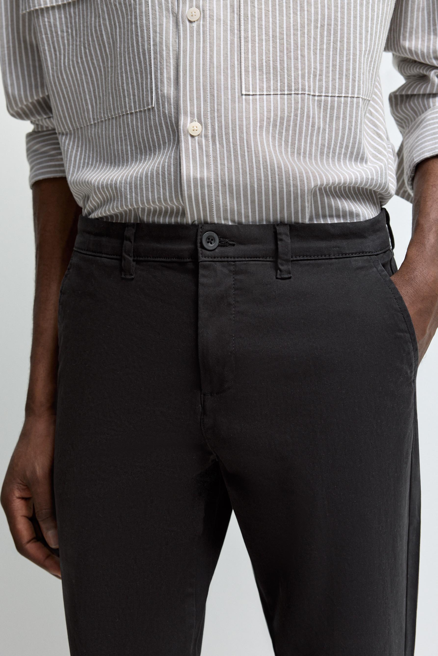 Skinny chino trousers — BLACK