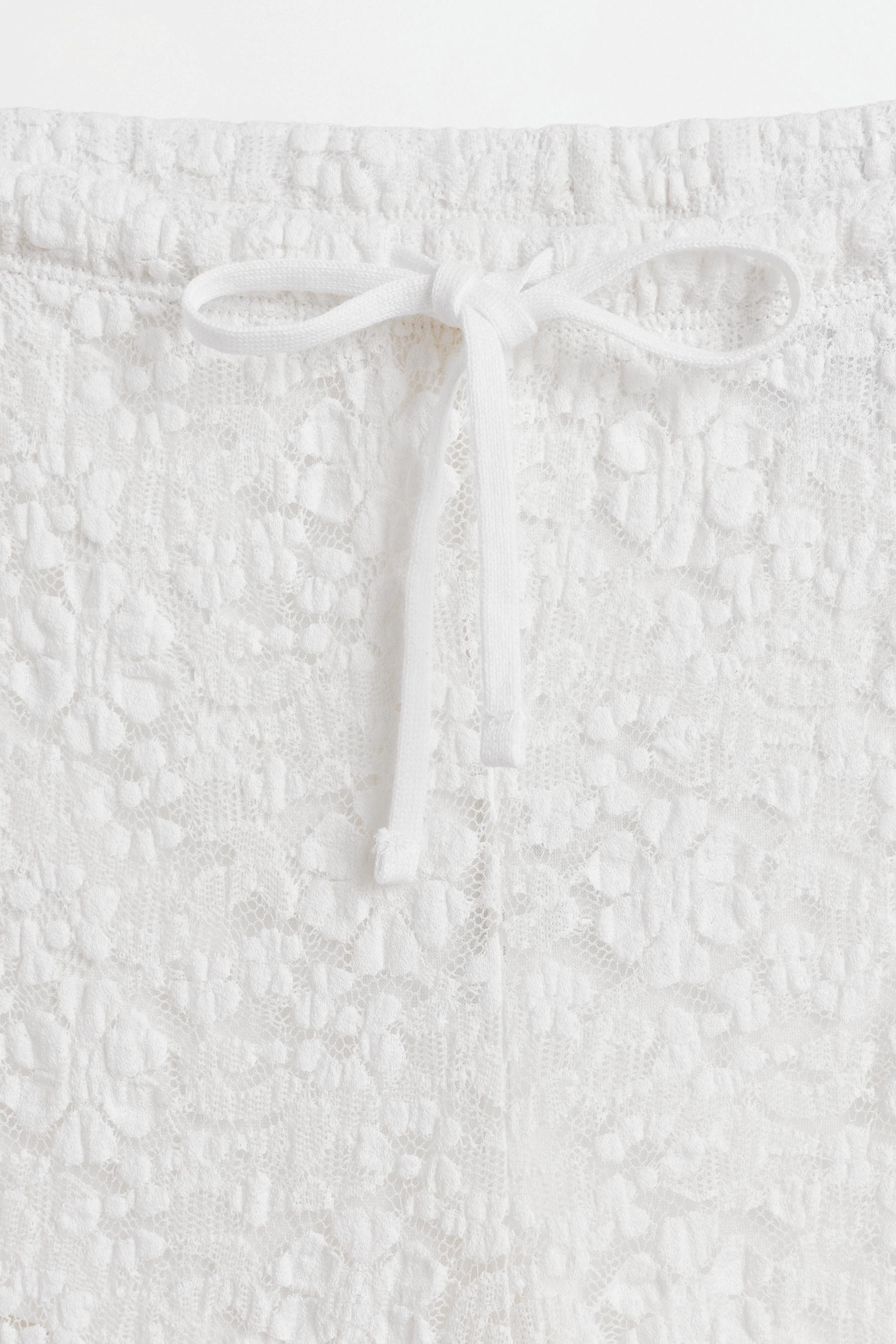Wide-leg lace trousers — OFF WHITE