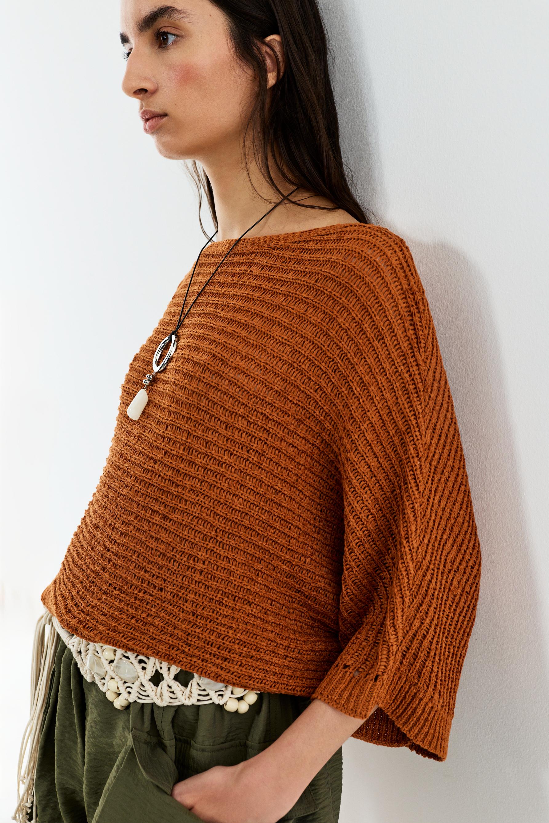 Oversize knit sweater — COPPER
