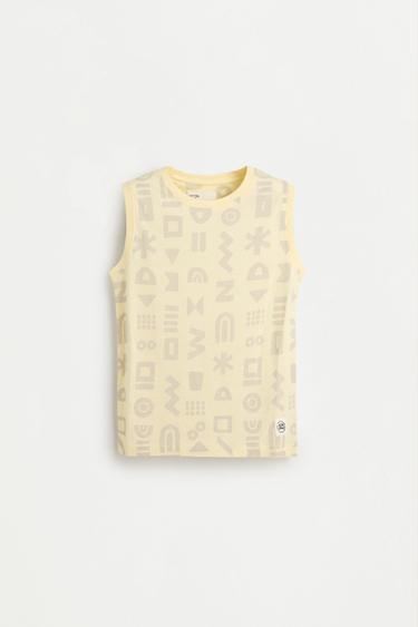 Pack of 2 assorted sleeveless T-shirts — PALE YELLOW 2