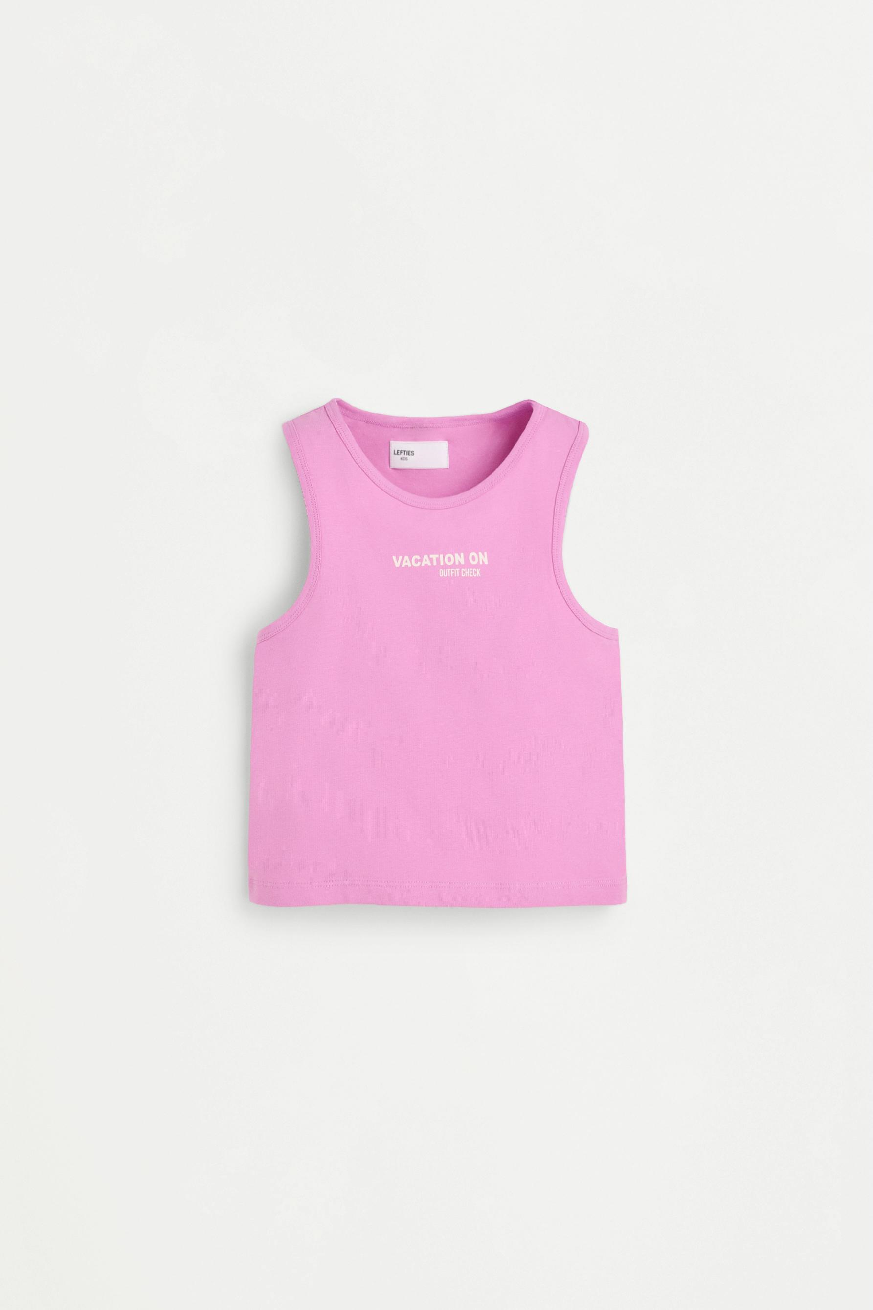 Text top and shorts set — FUCHSIA