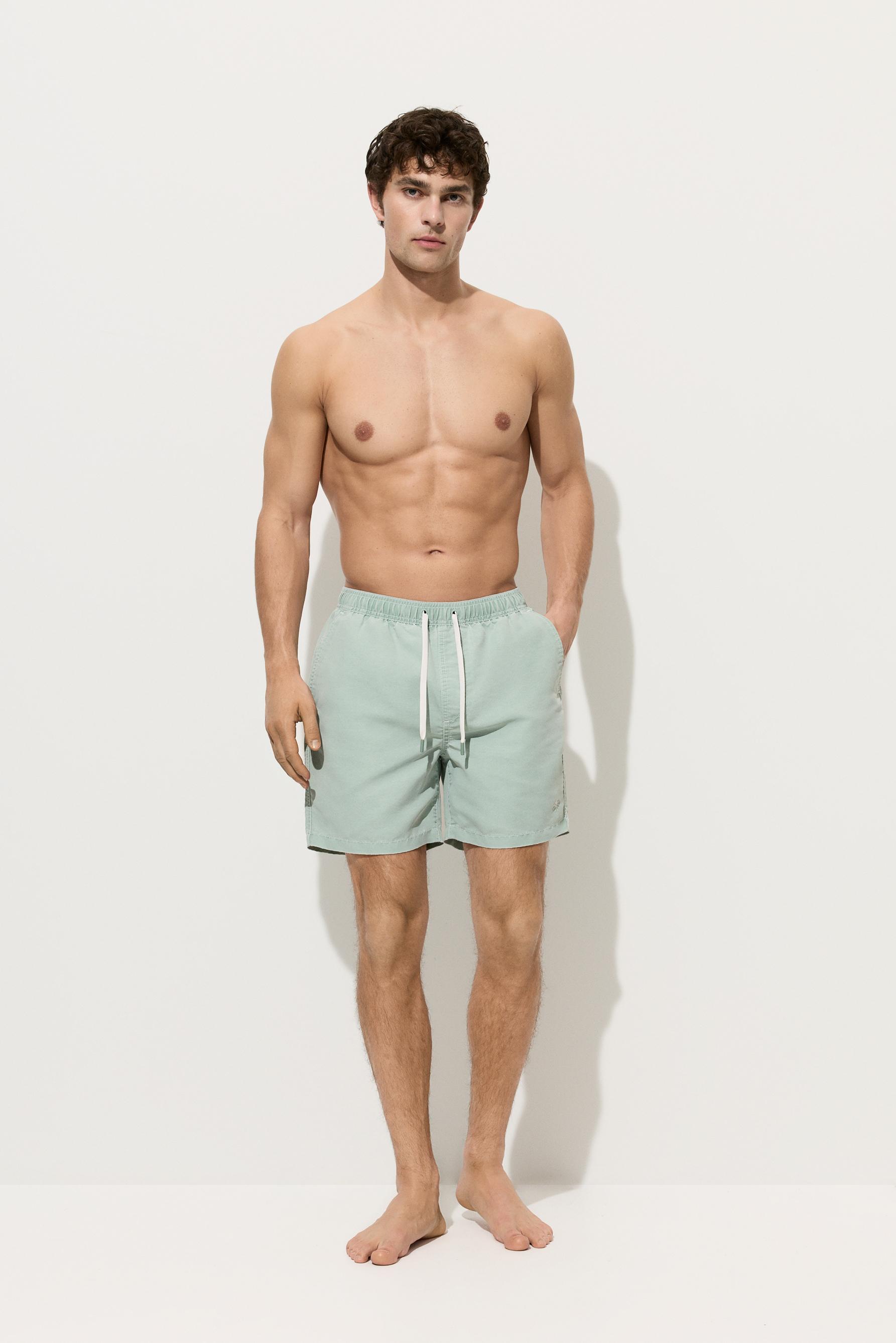 Faded-effect regular swimsuit — PASTEL GREEN