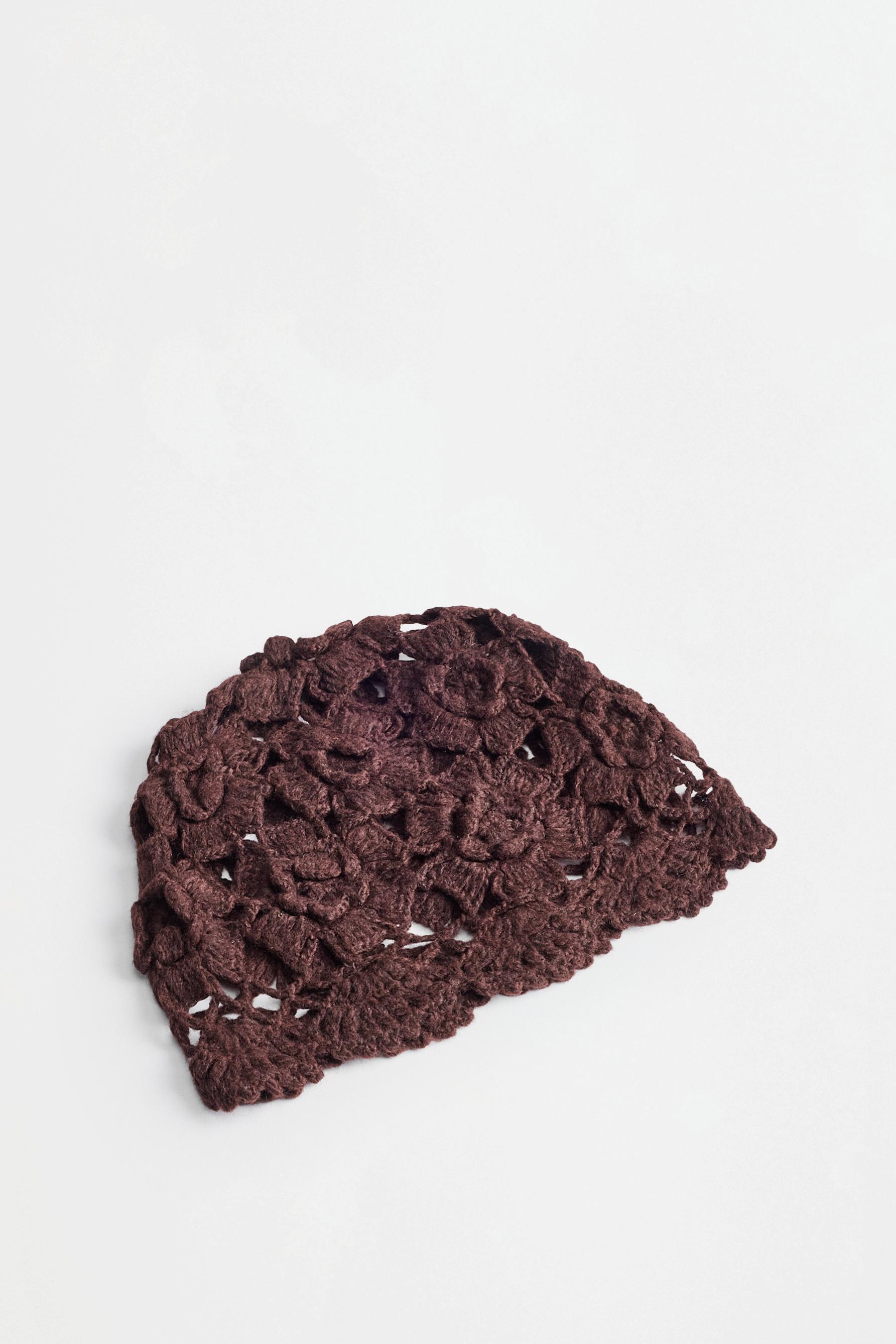 Openwork beanie — DARK BROWN