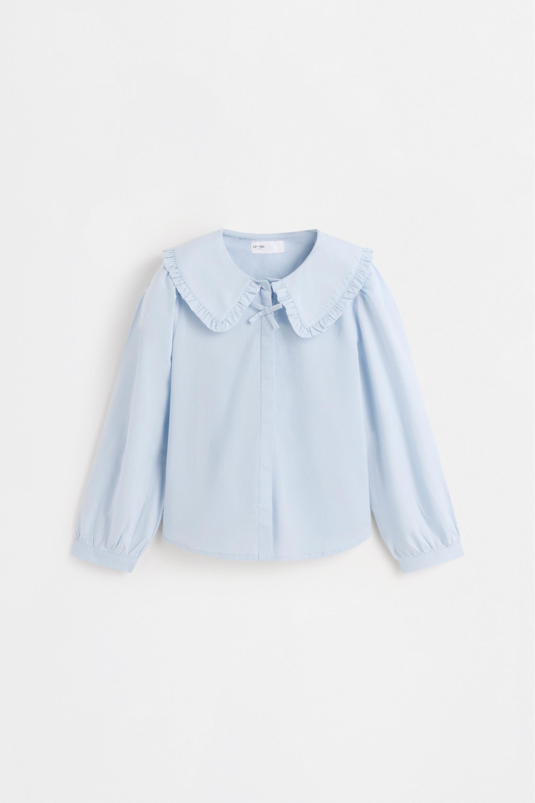 Peter Pan collar blouse — PALE BLUE