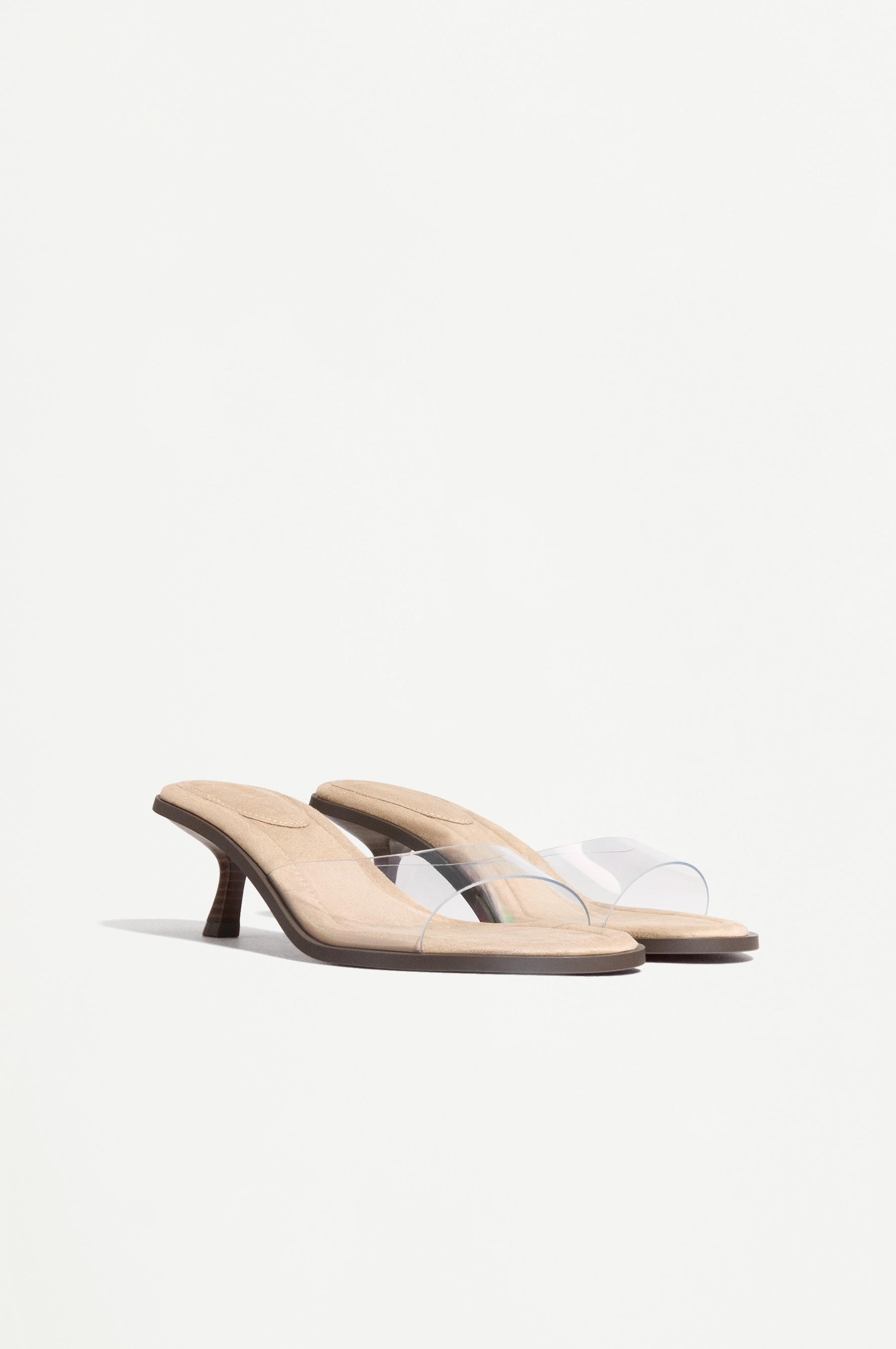 Vinyl heel sandals — TRANSPARENT