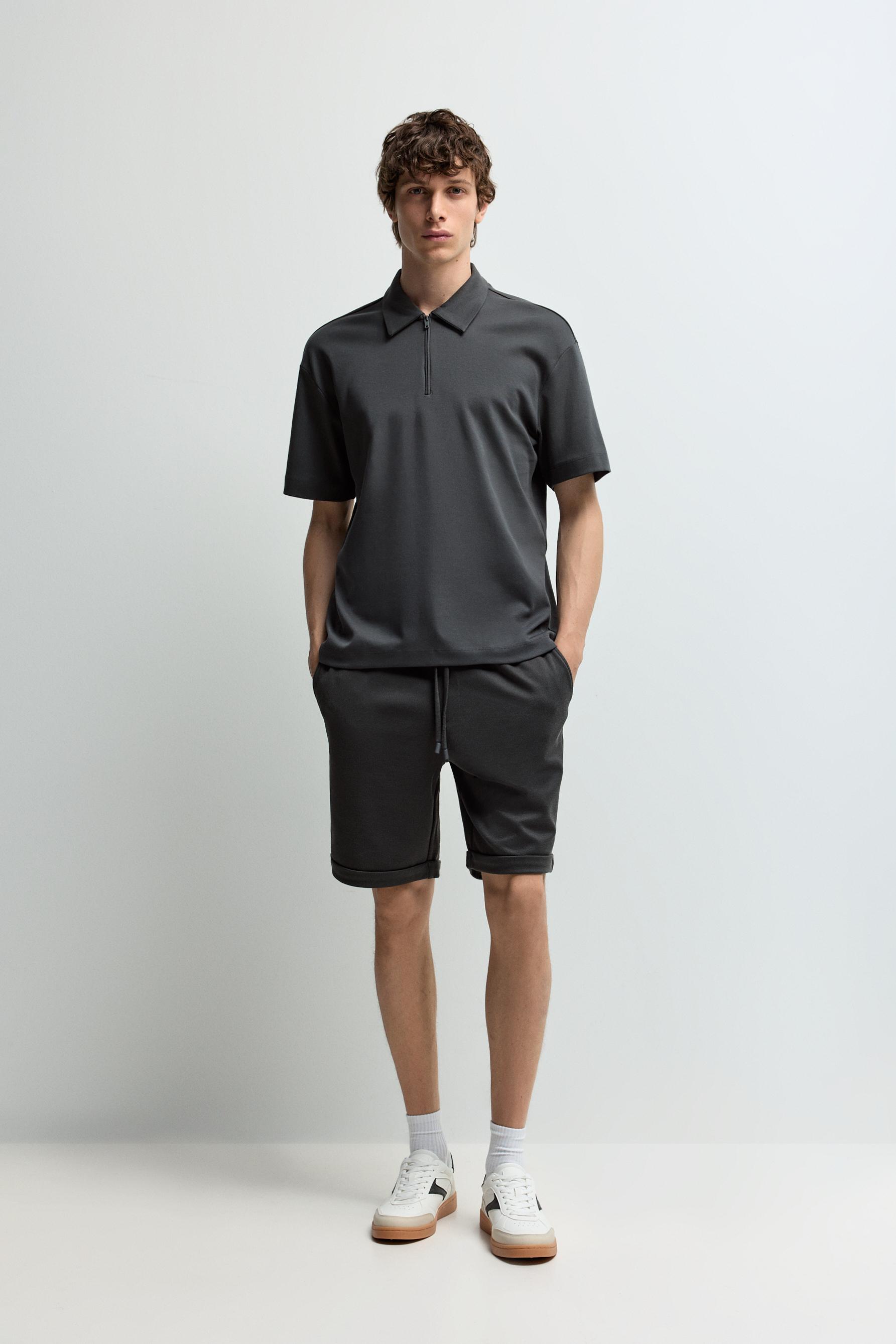 Piqué Bermuda shorts — DARK GREY