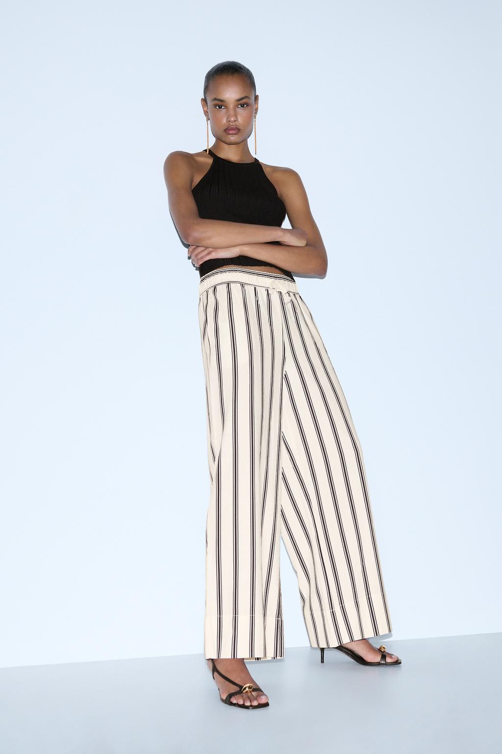 Rustic wide-leg trousers