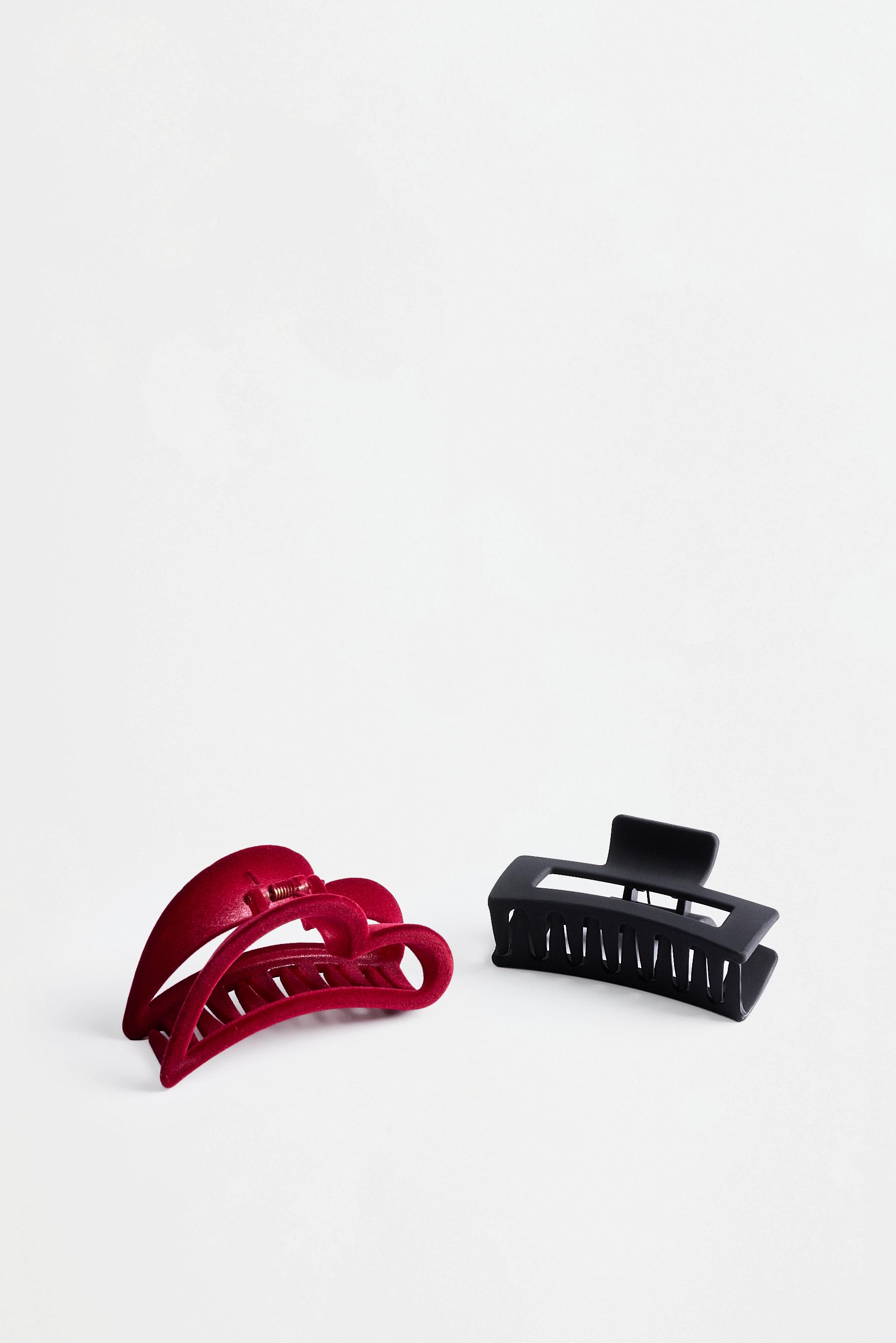 Assorted hair clips (2-pack) — BURGUNDY