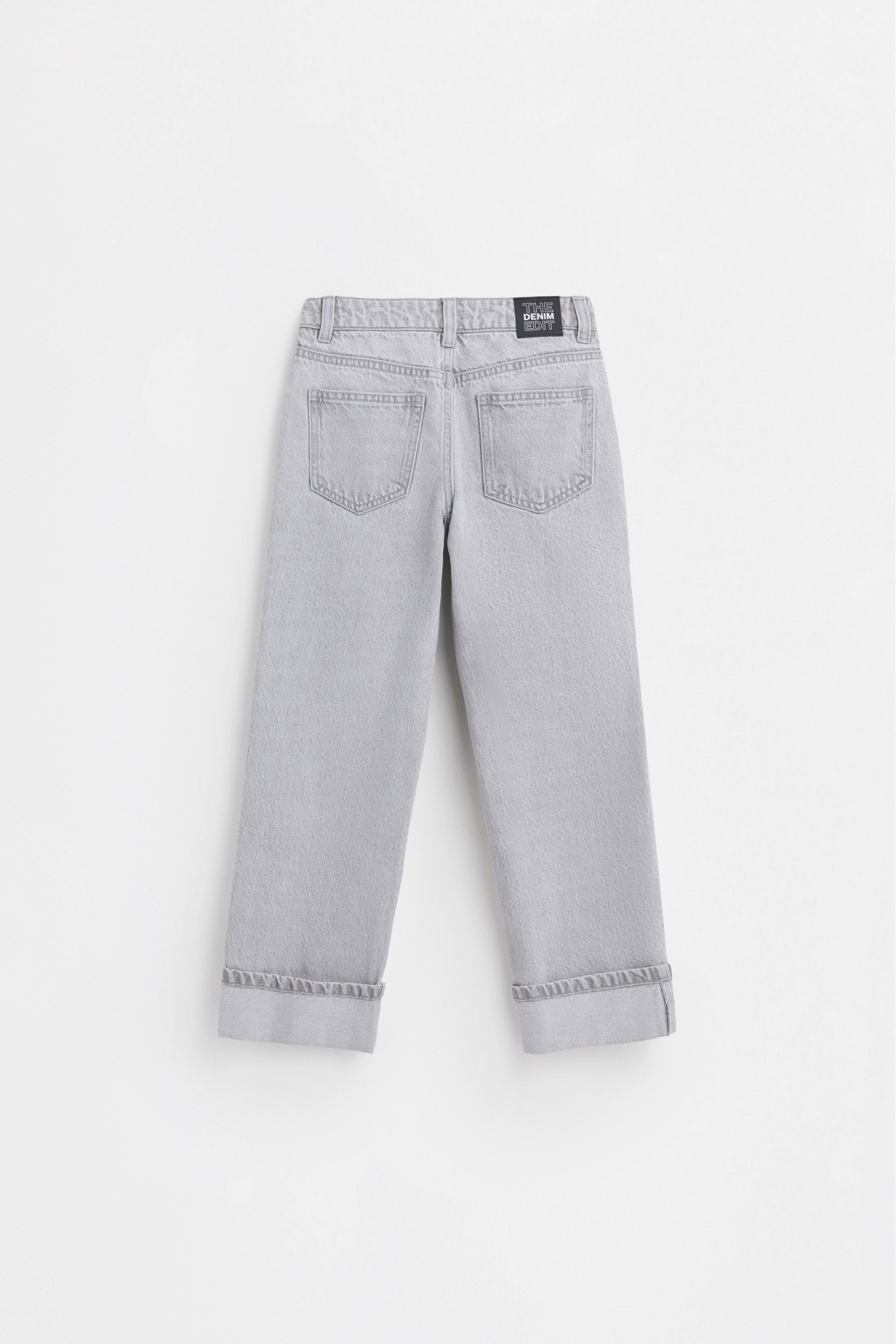 Straight-leg cuffed jeans — GREY
