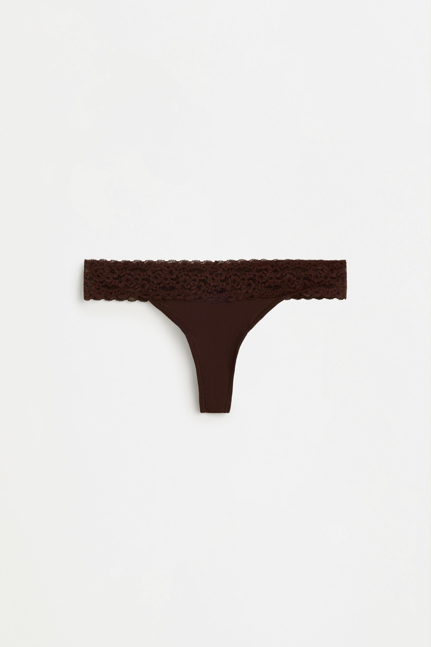 Lace-waist thongs (2-pack) — WHITE