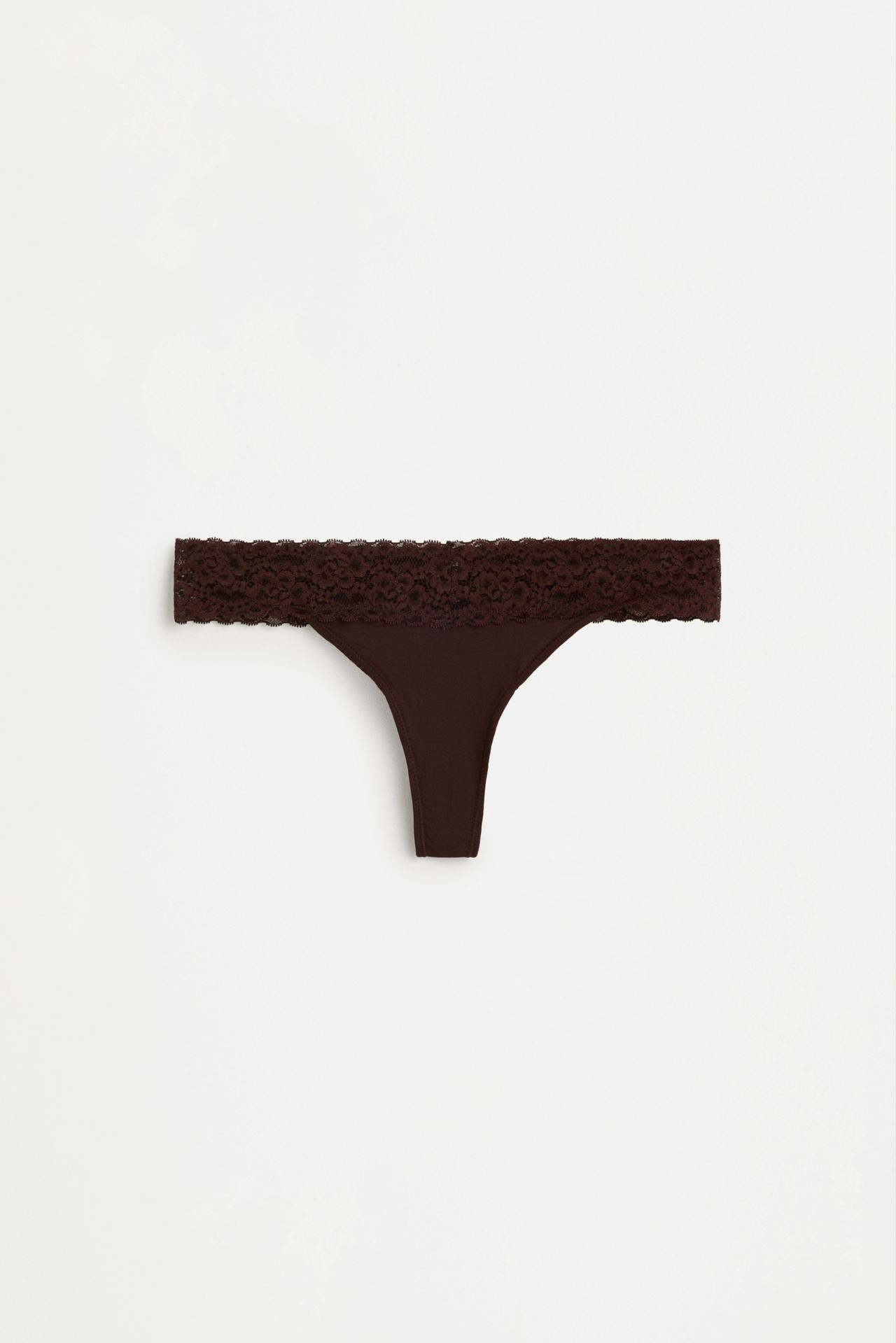Lace-waist thongs (2-pack) — WHITE