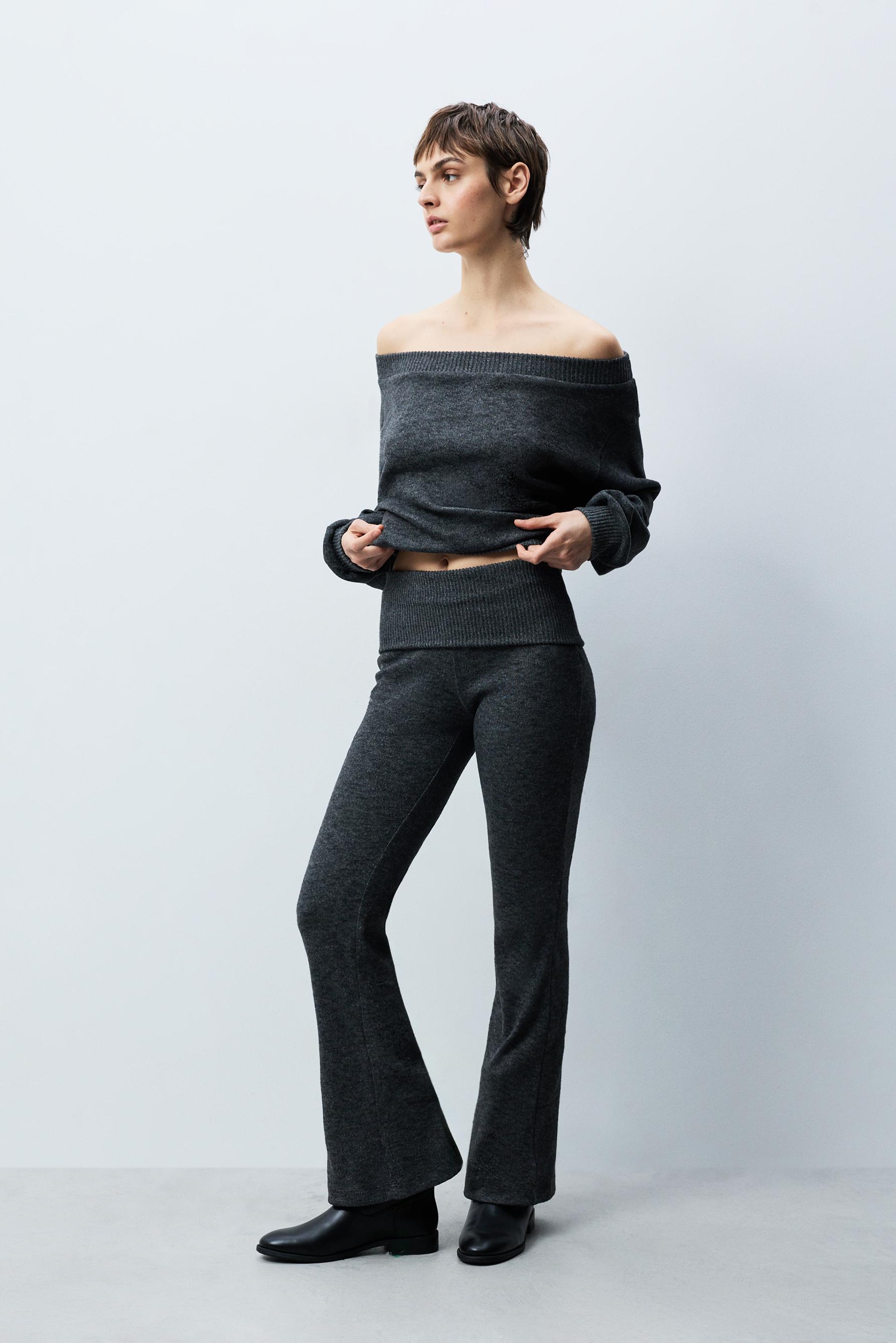 Pantalón flare punto cortado