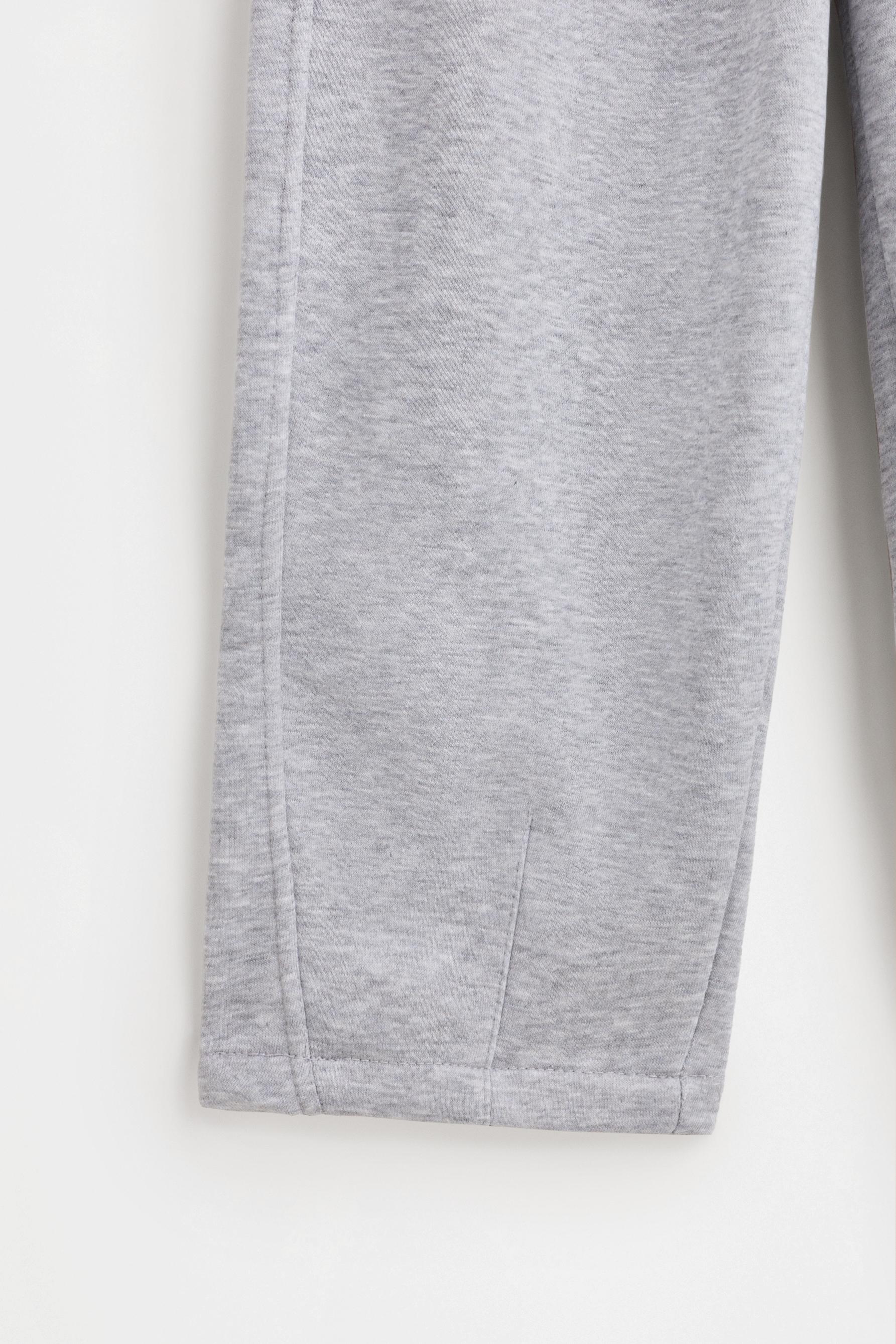 Plush barrel fit trousers — GREY MARL