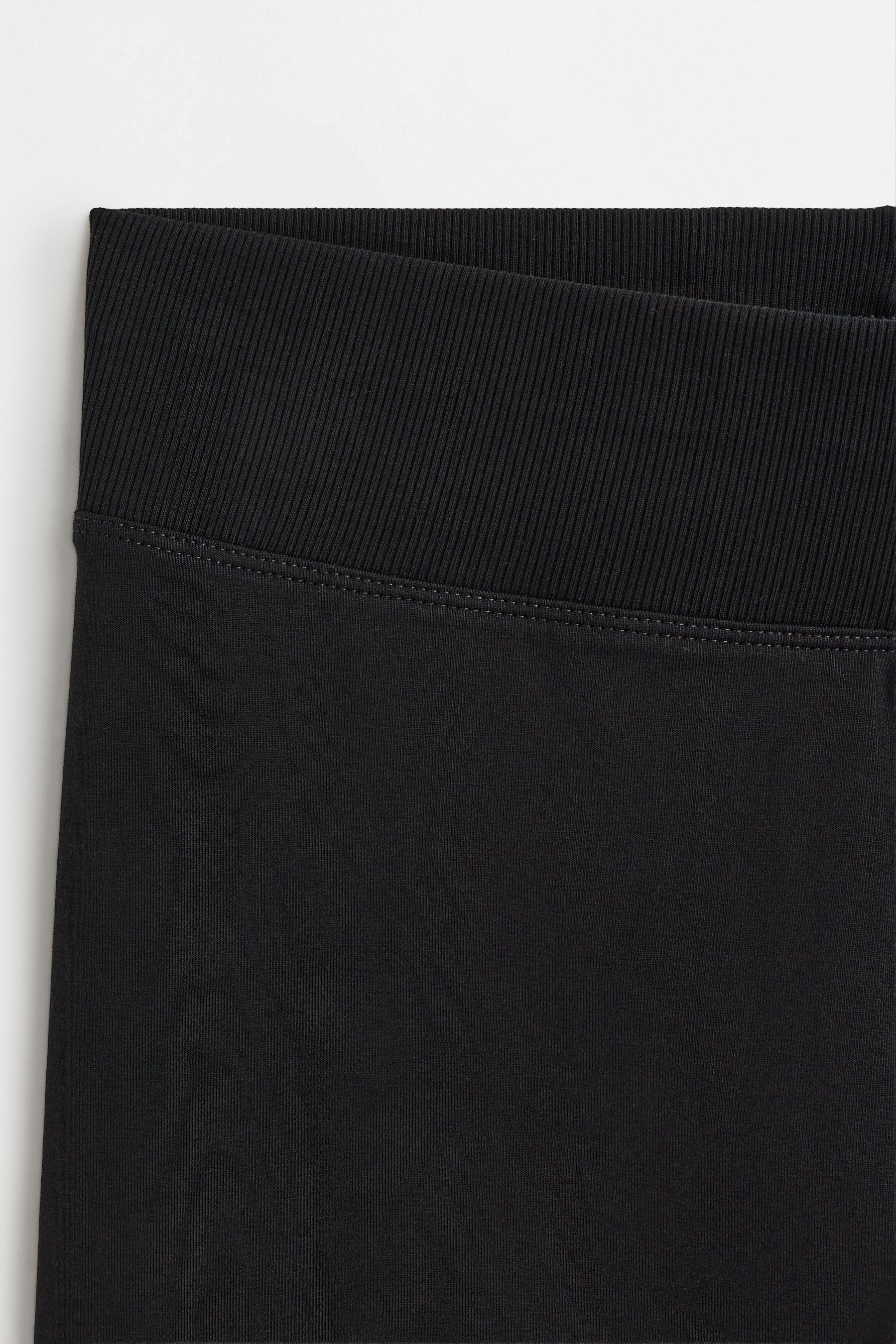 Basic ribbed waist leggings — BLACK