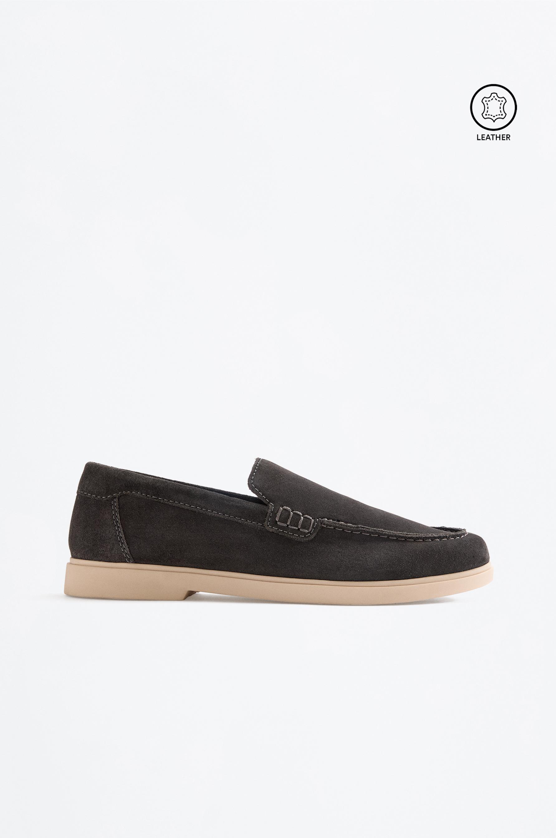 Casual leather loafers — GREY