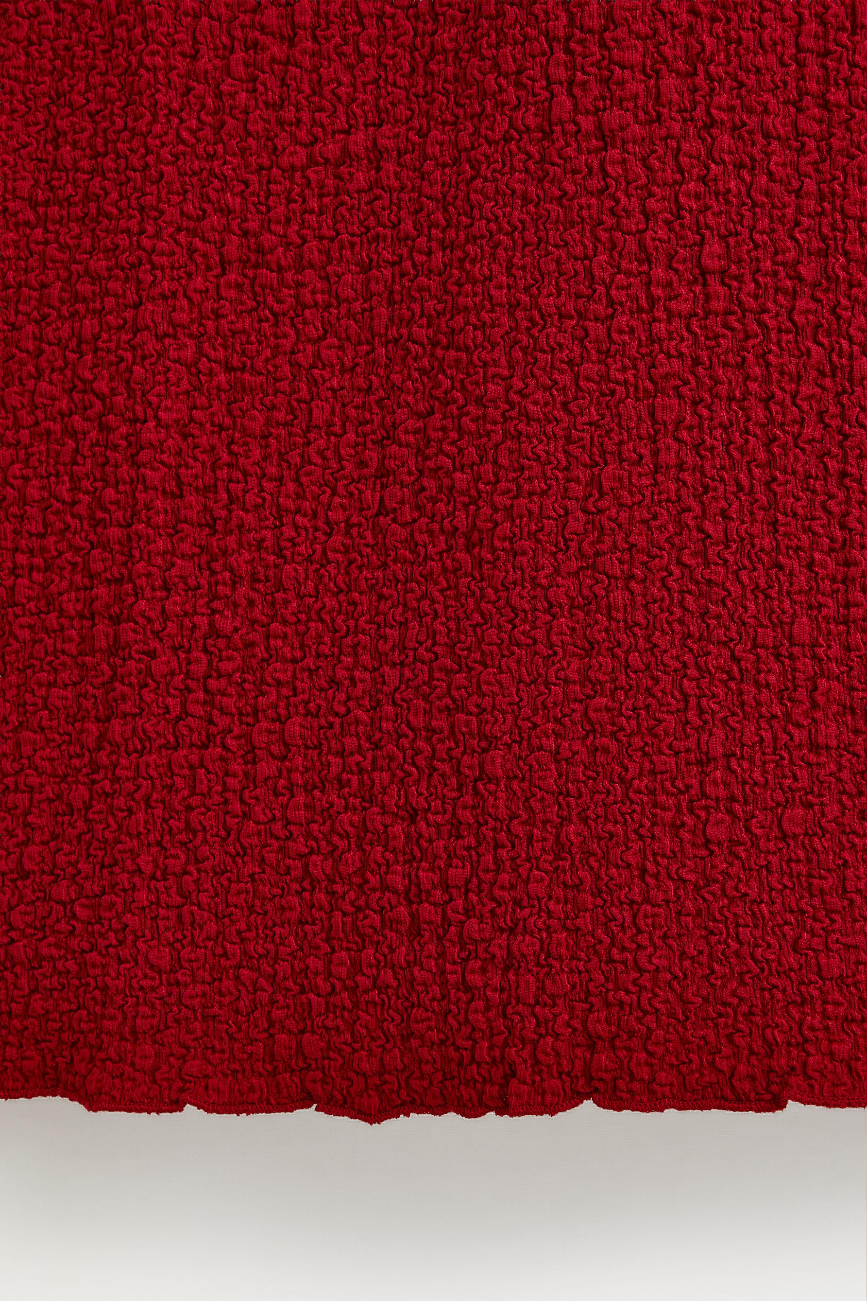 Textured midi skirt — RED