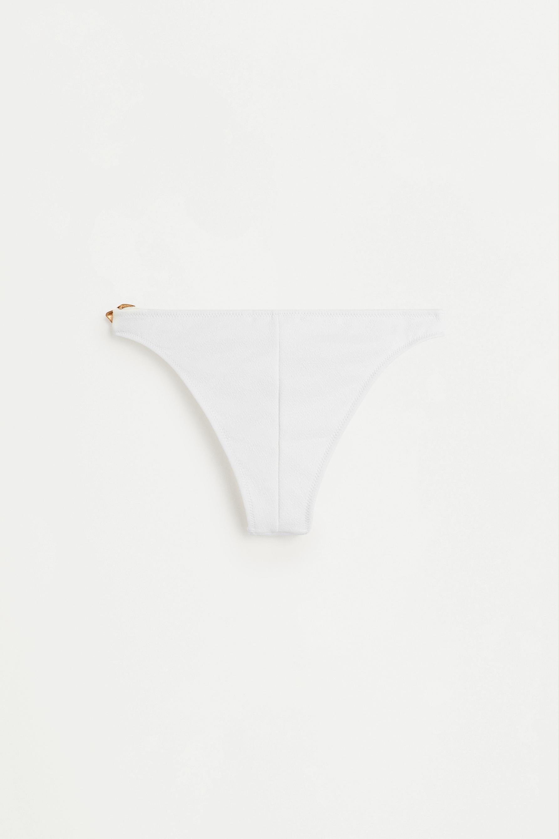 Classic bikini bottoms with hardware — WHITE