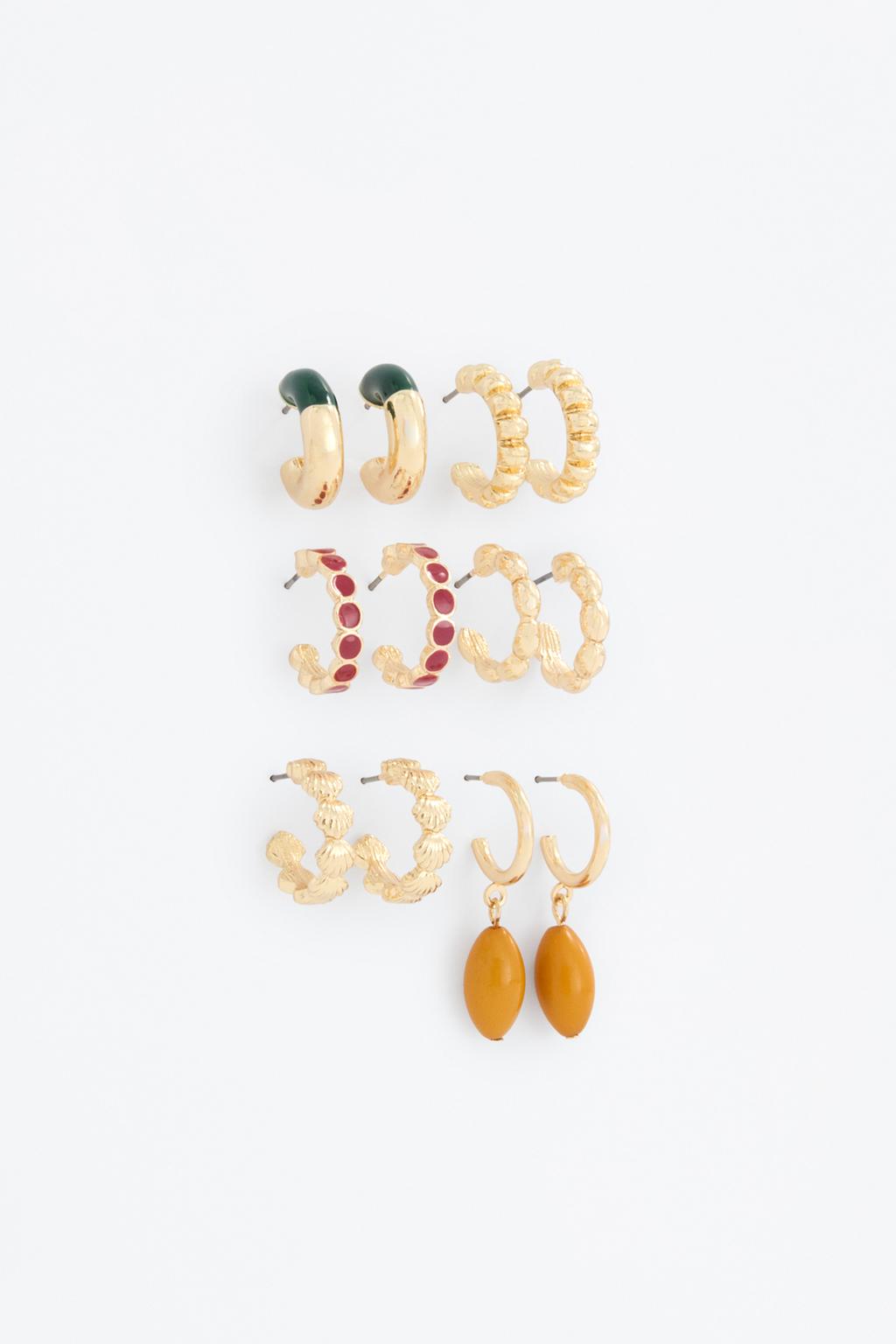 6-pack of assorted hoop earrings