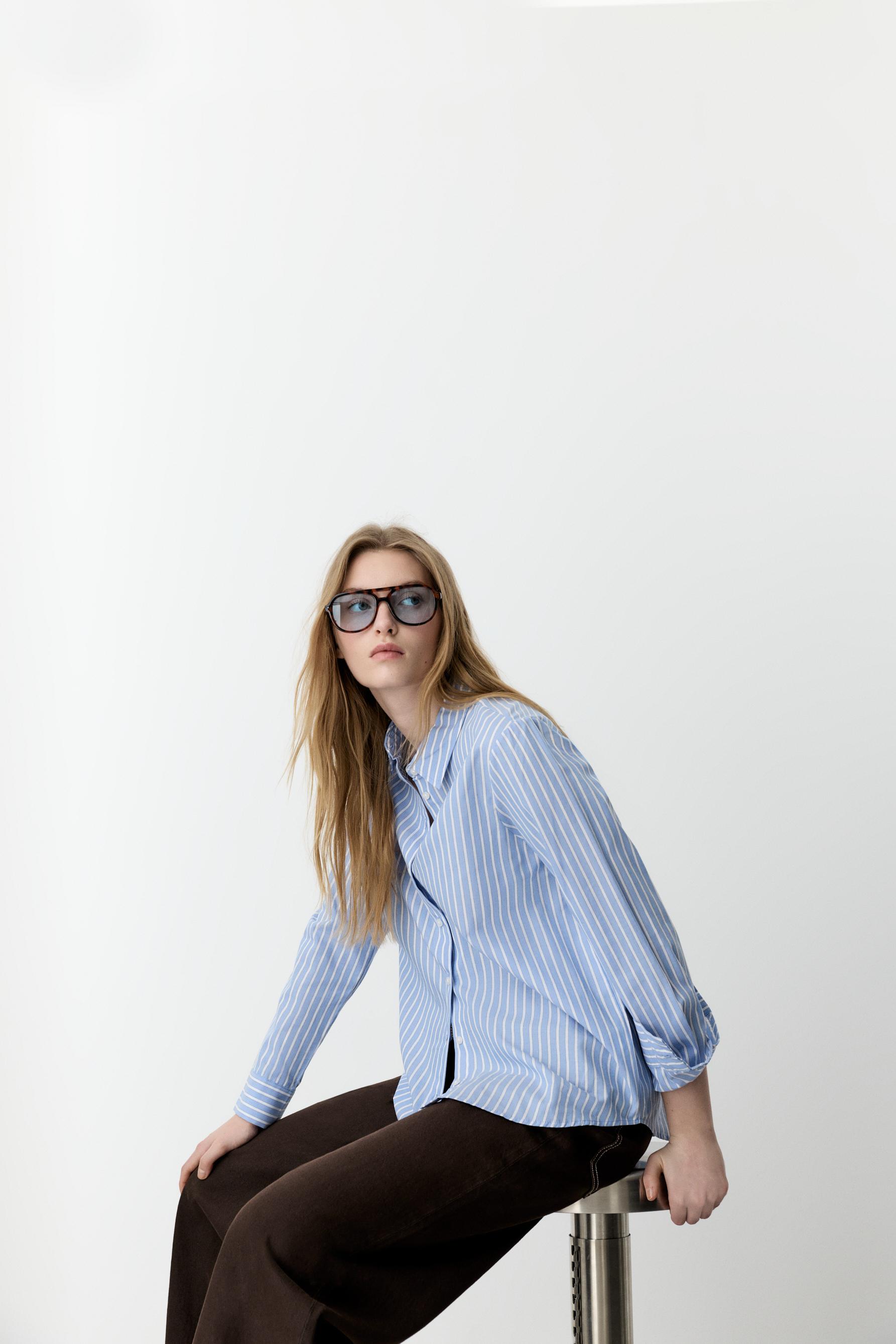 Basic poplin shirt — MEDIUM BLUE