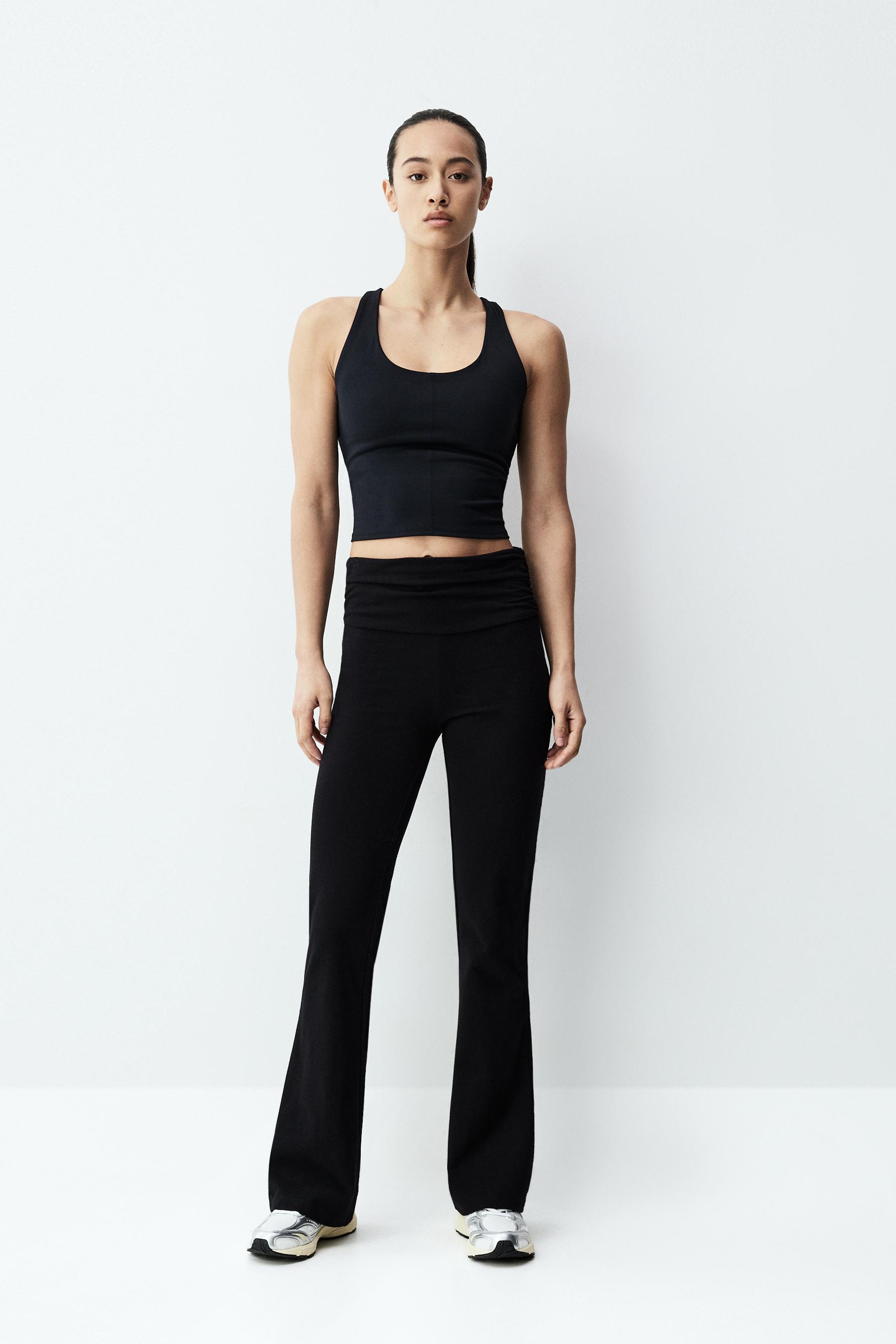 Ruched waist leggings — BLACK