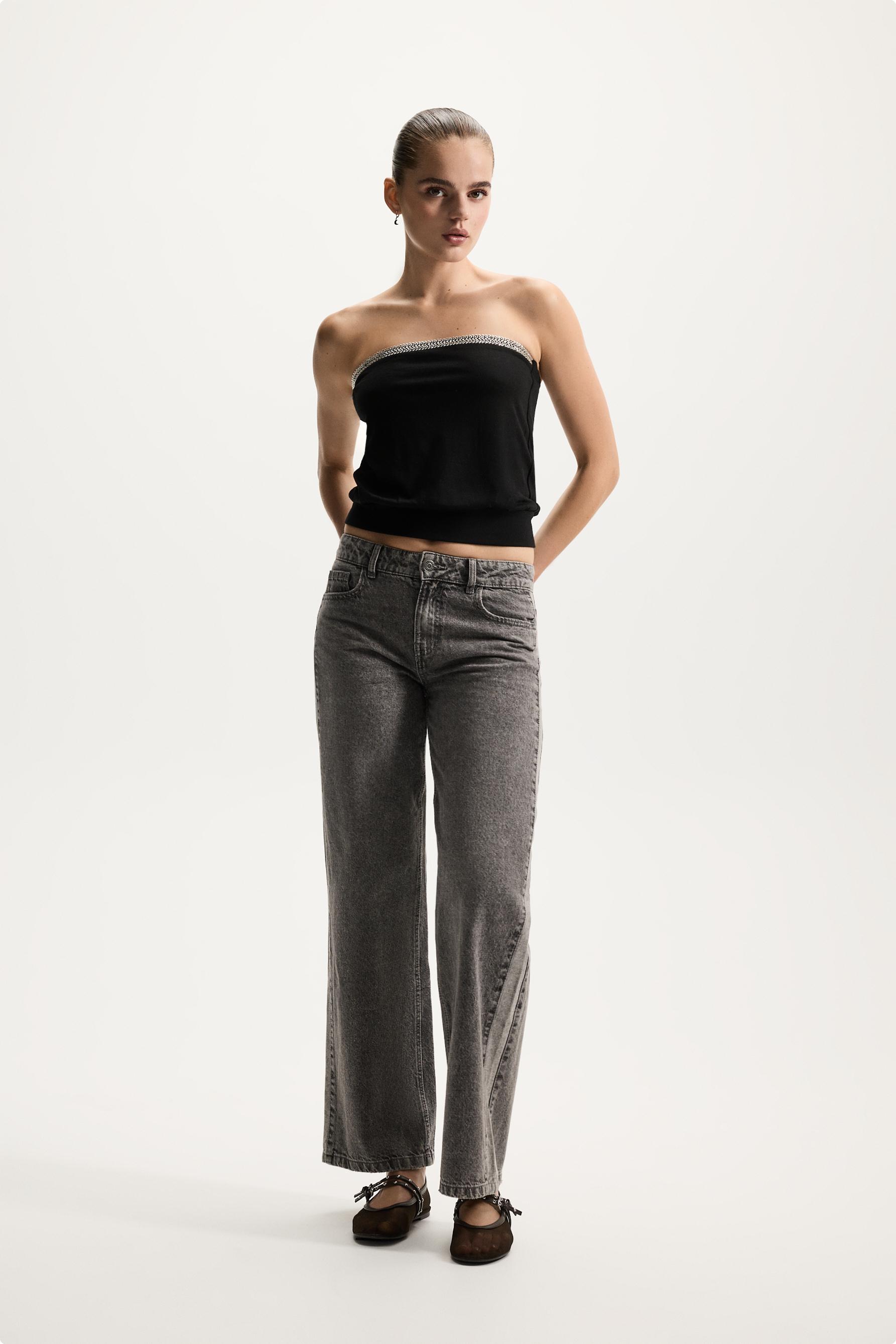 Rhinestone bandeau top — BLACK