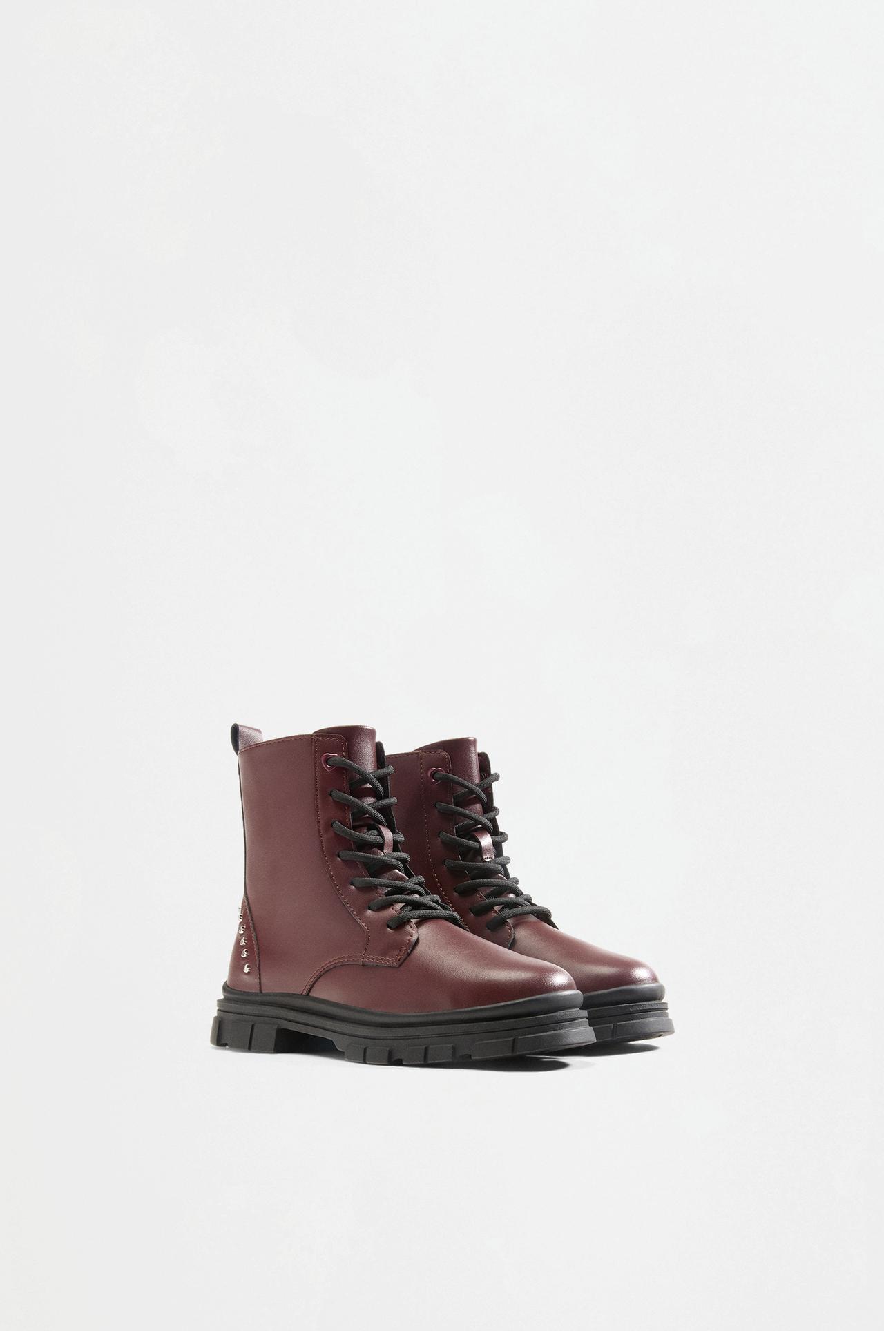 Combat boots — BURGUNDY