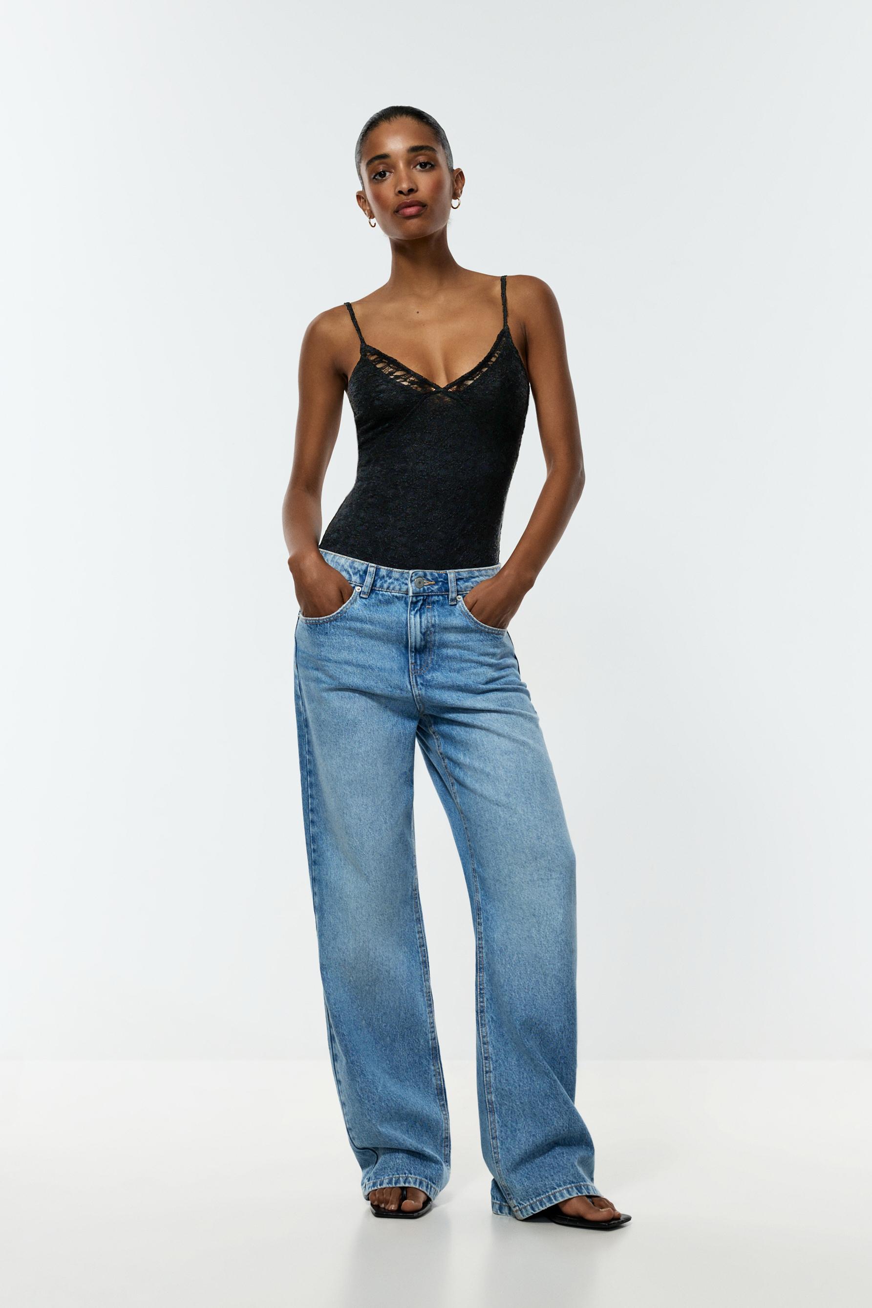 Lace bodysuit — BLACK