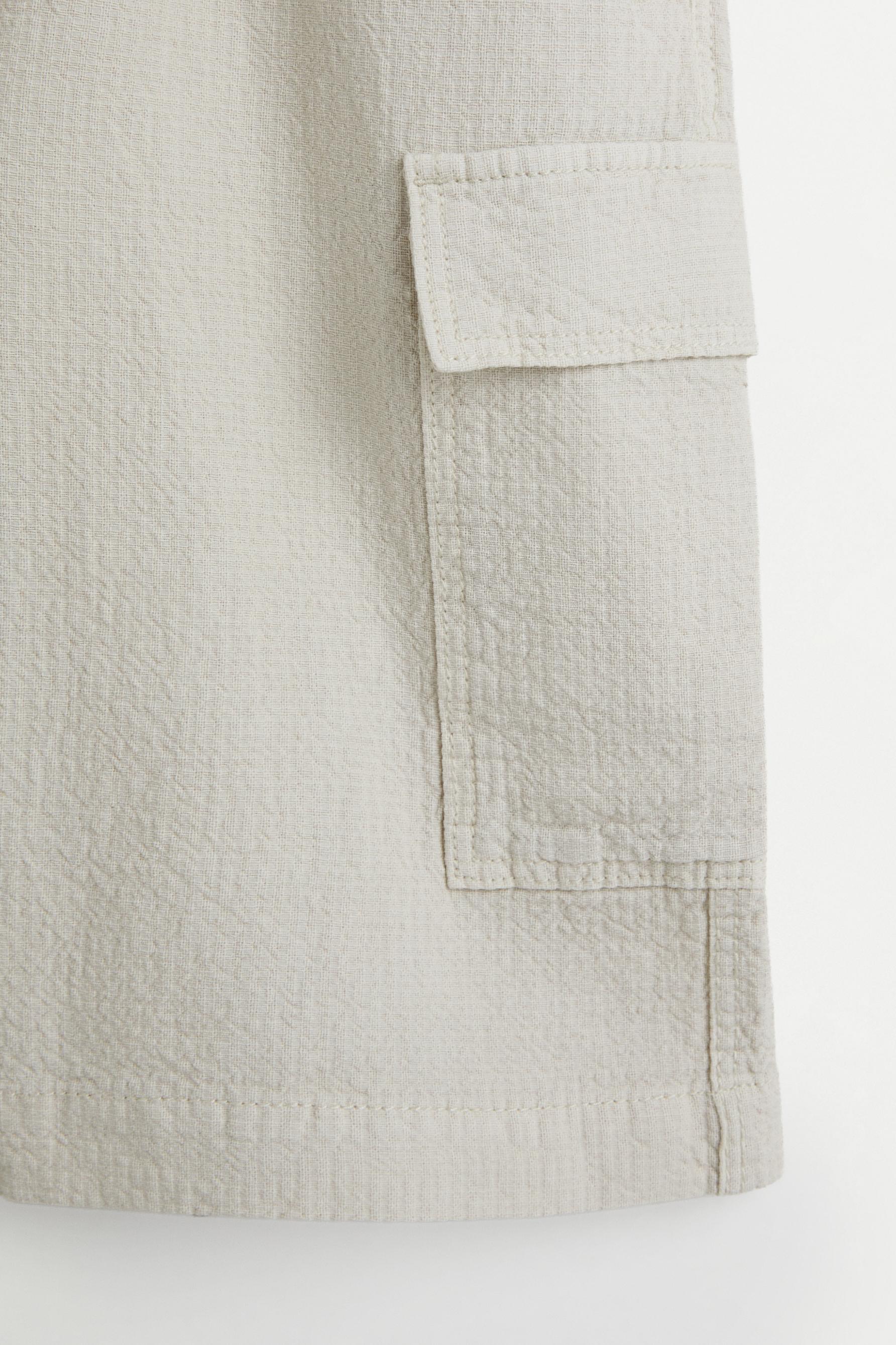 Seersucker cargo Bermuda shorts — GREY