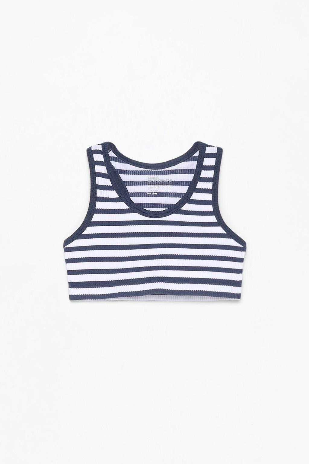 Strappy ribbed sports top