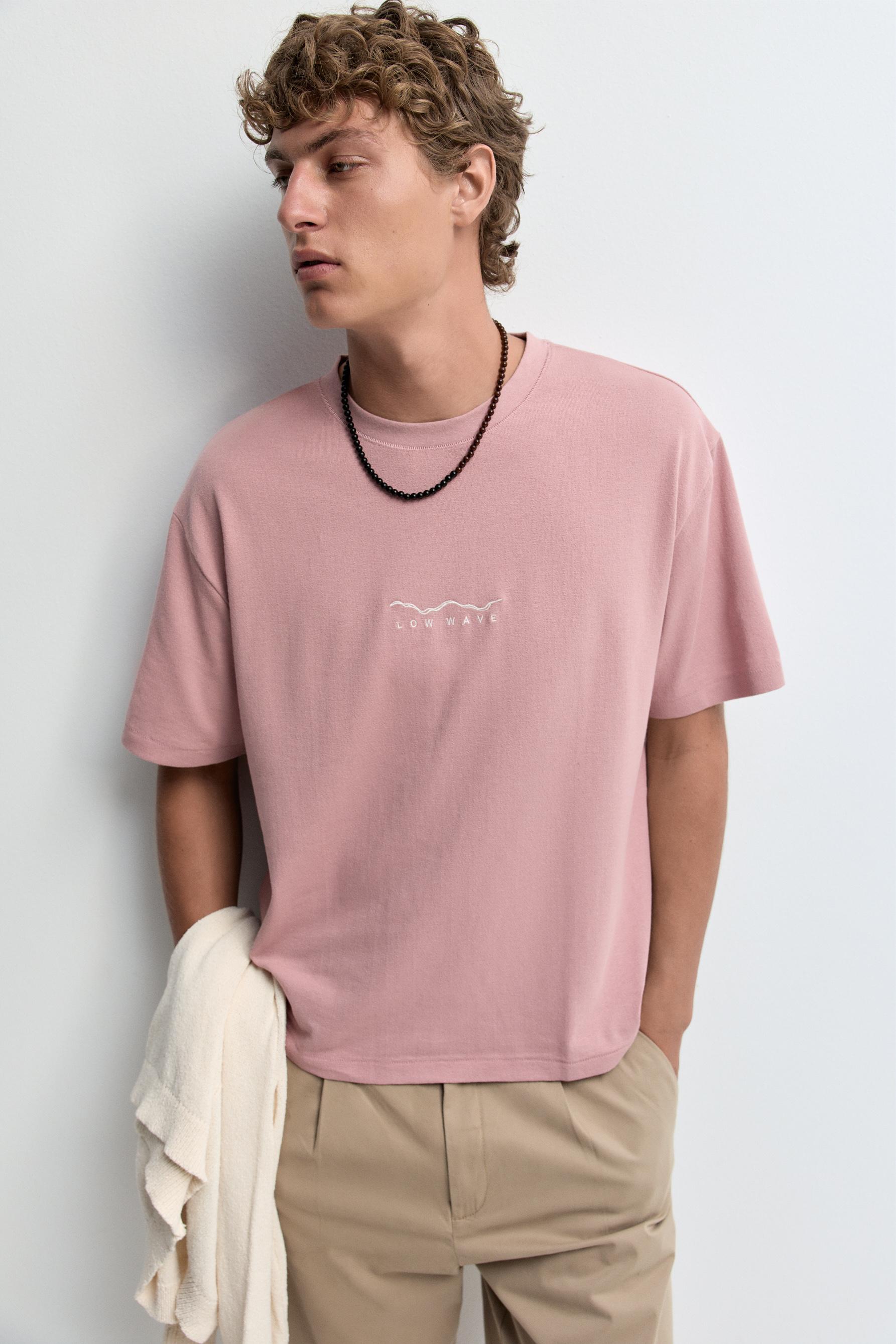 Embroidered T-shirt — PINK