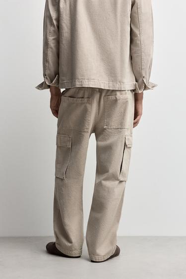 Loose-Fit Cargo Jogger Jeans — PALE OCHRE 3