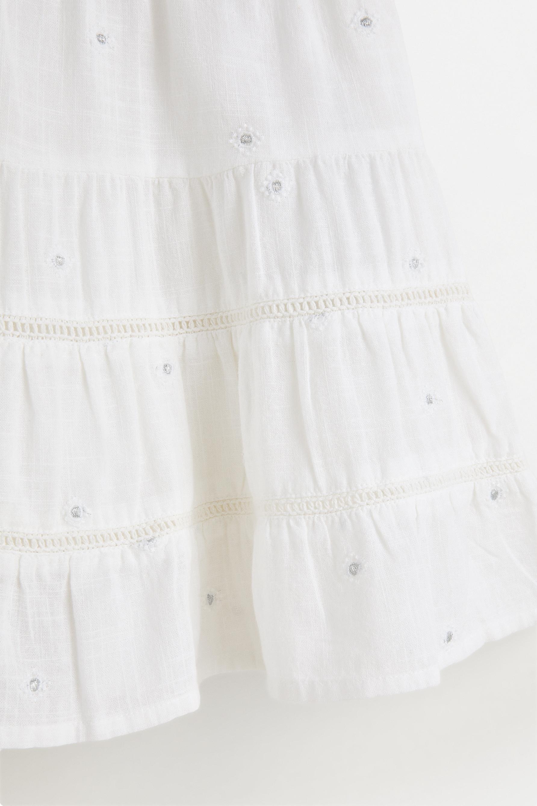 Metallic embroidered skort — WHITE