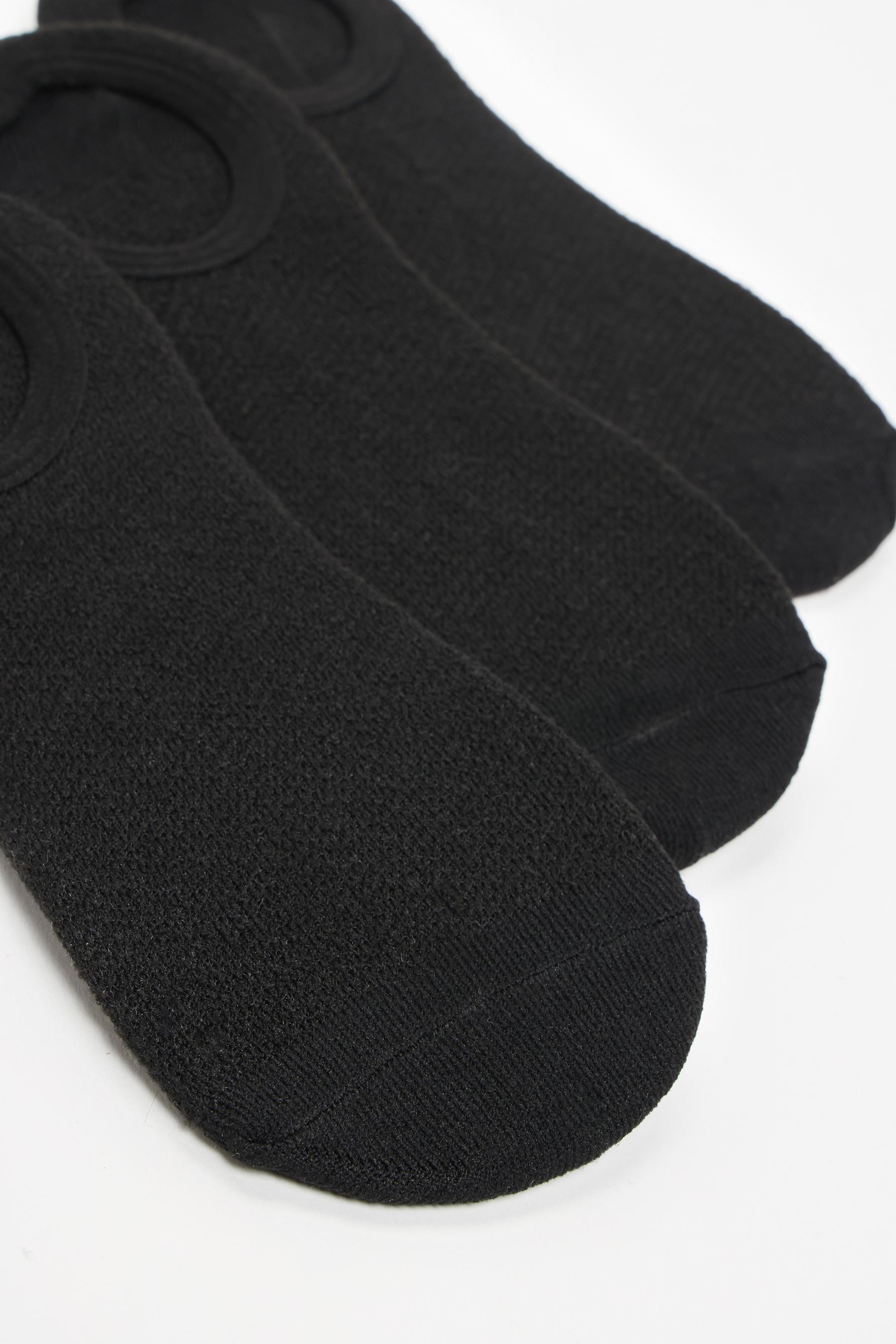Microperforated no-show socks (Pack 3) — BLACK