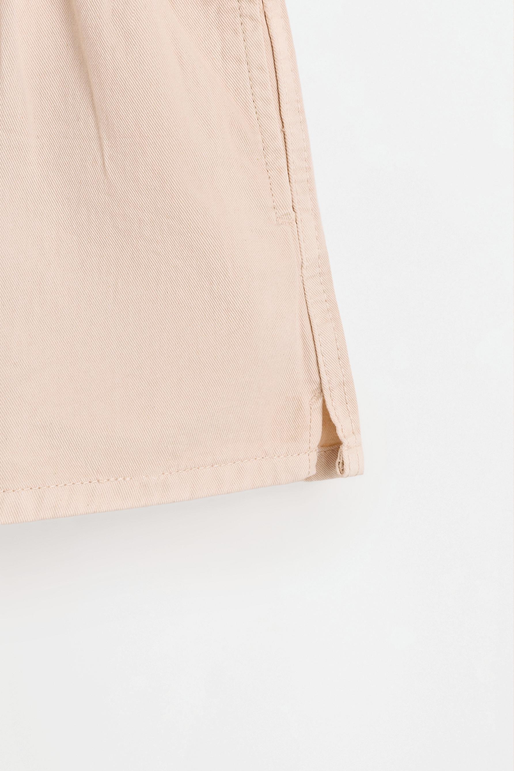 Buttoned twill shorts — BEIGE