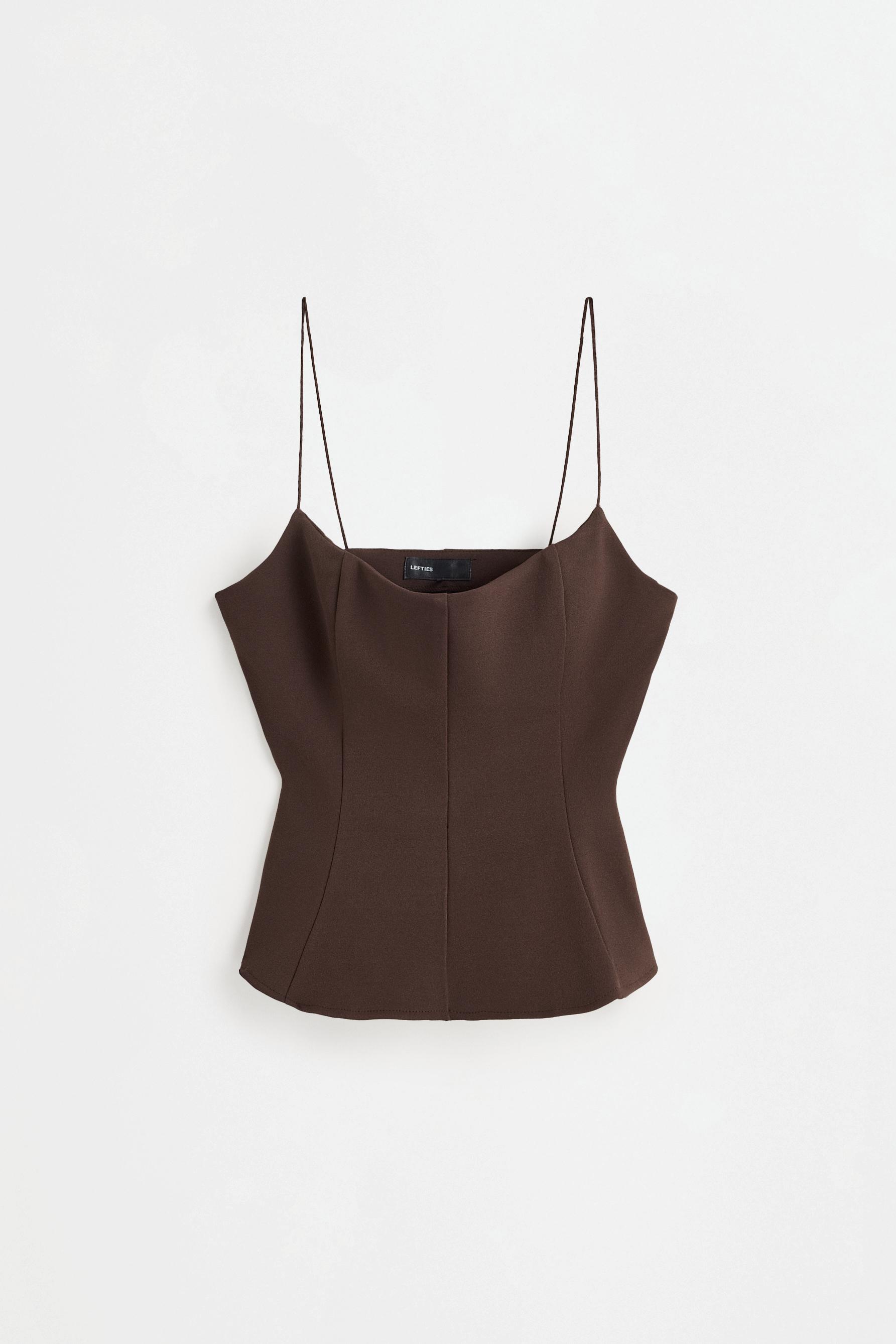 Thin strap bustier top — CHOCOLATE