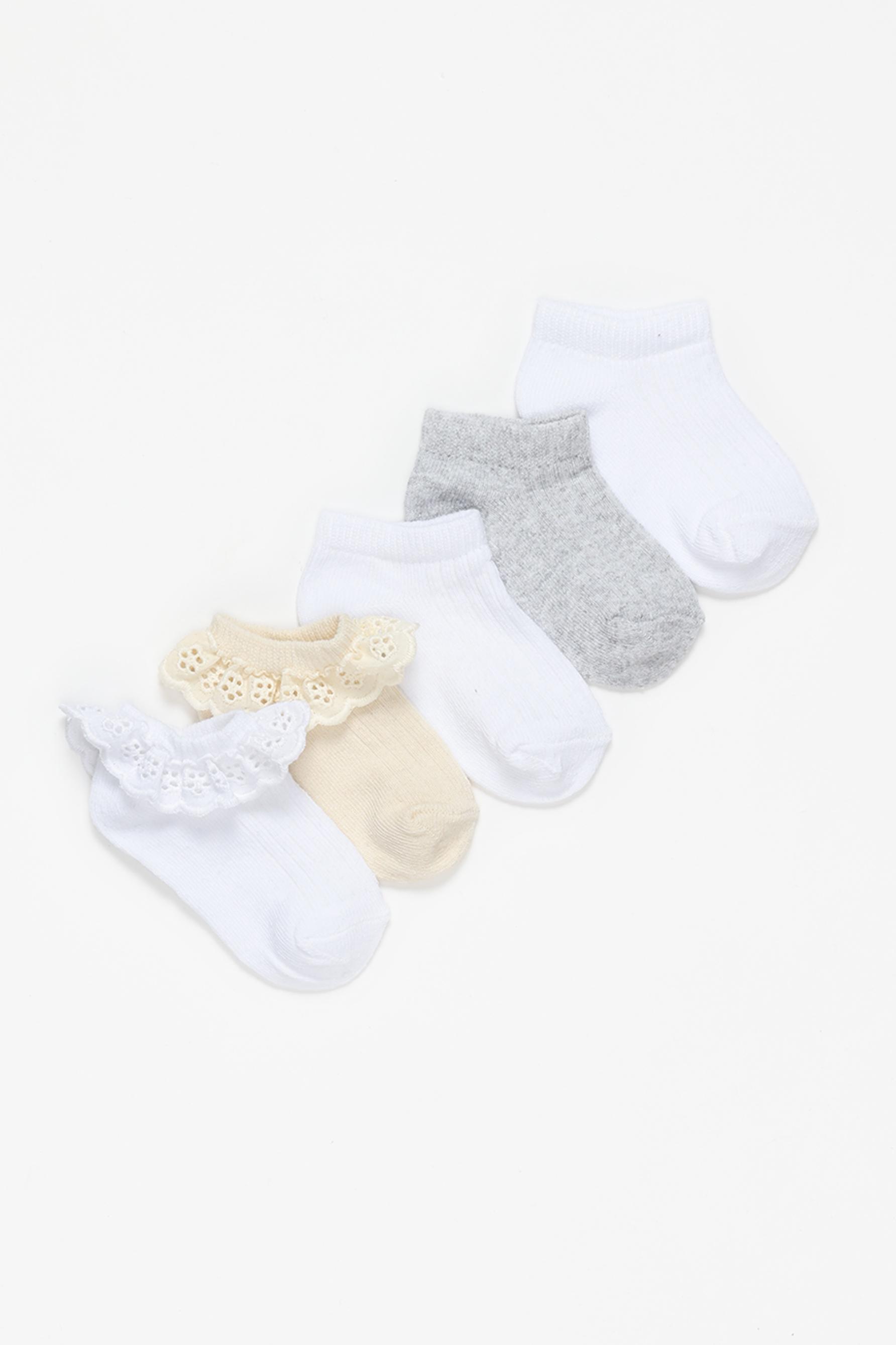 Conjunto de 5 pares de meias com renda