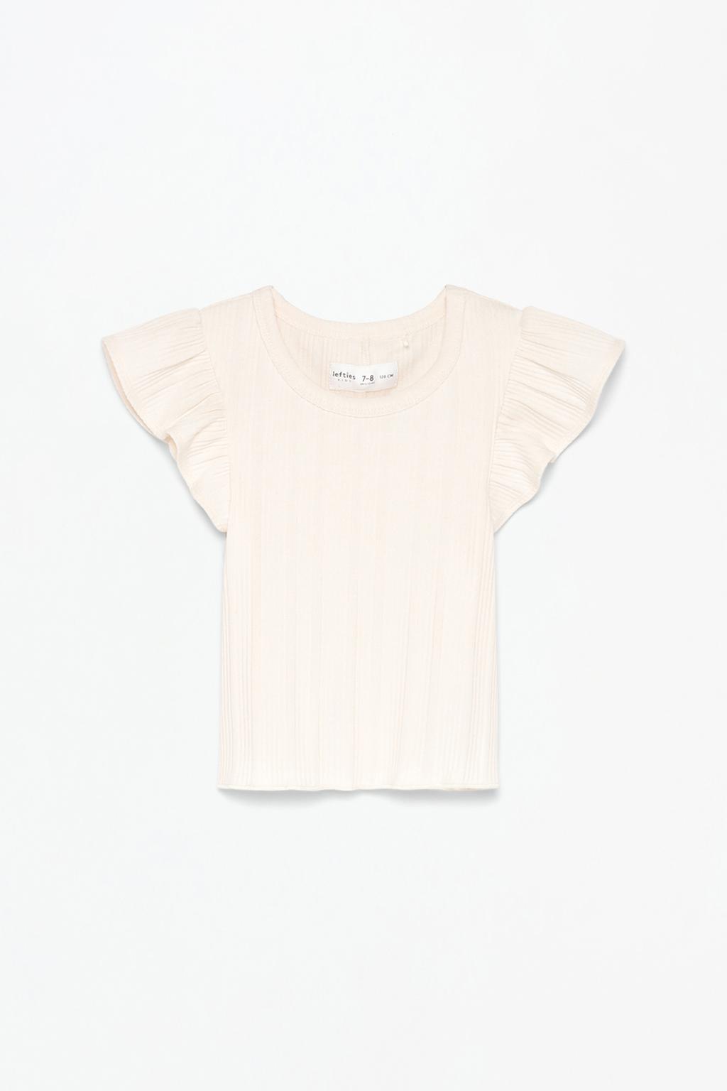 Bias cut T-shirt with ruffles and bows