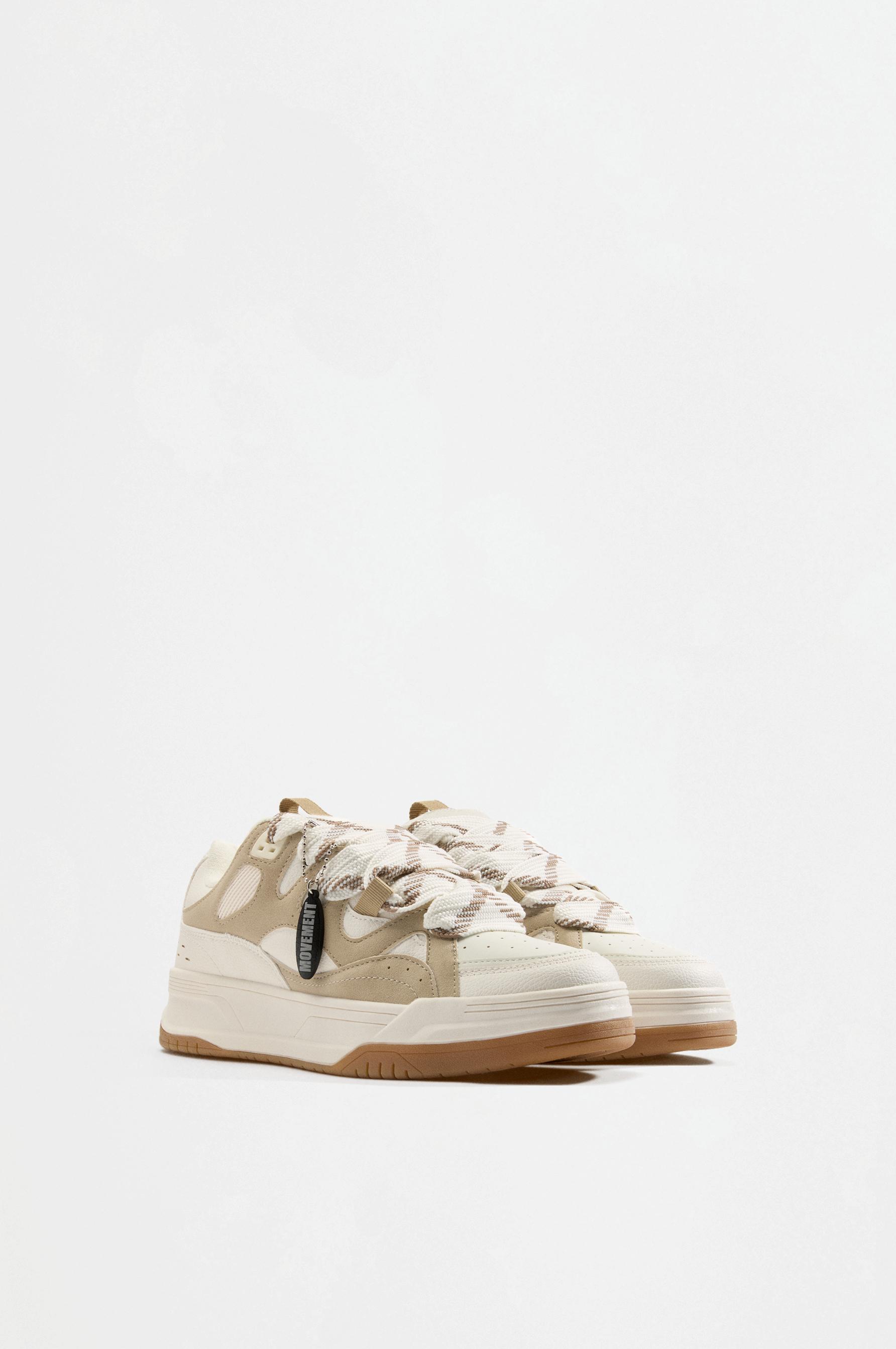 COMBINED VOLUME SNEAKERS — BEIGE