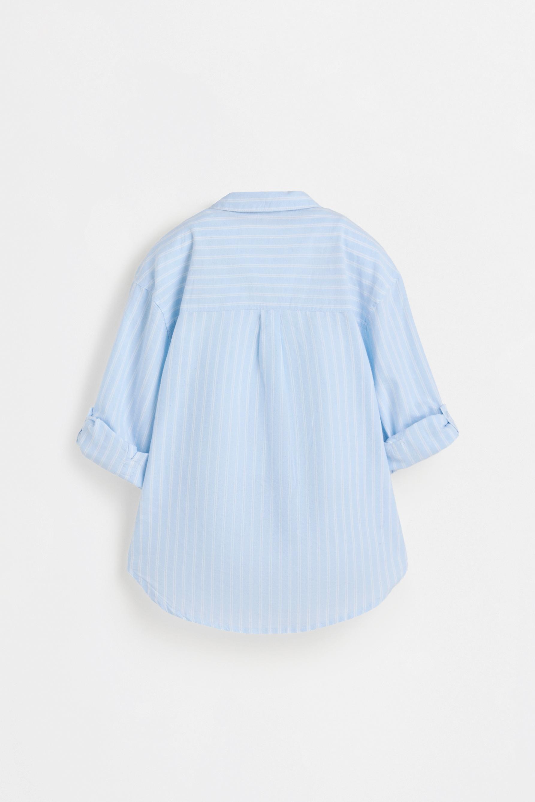 Striped shirt and ribbed T-shirt pack — WATER BLUE