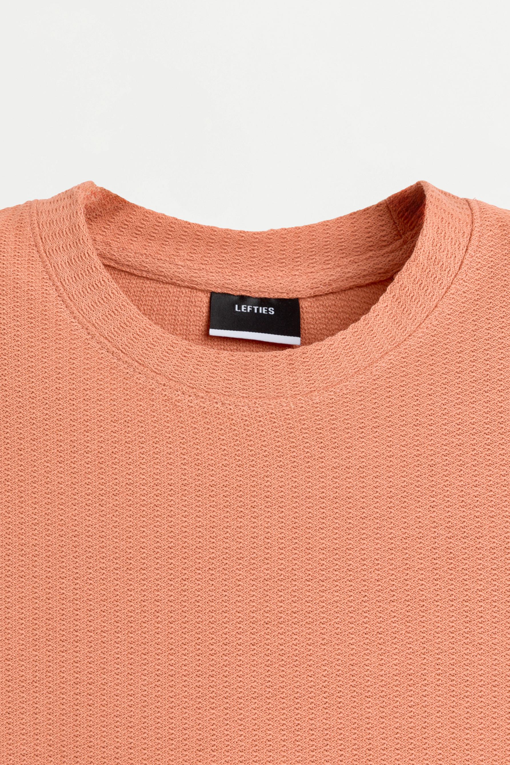 Texture T-shirt — BRIGHT CORAL