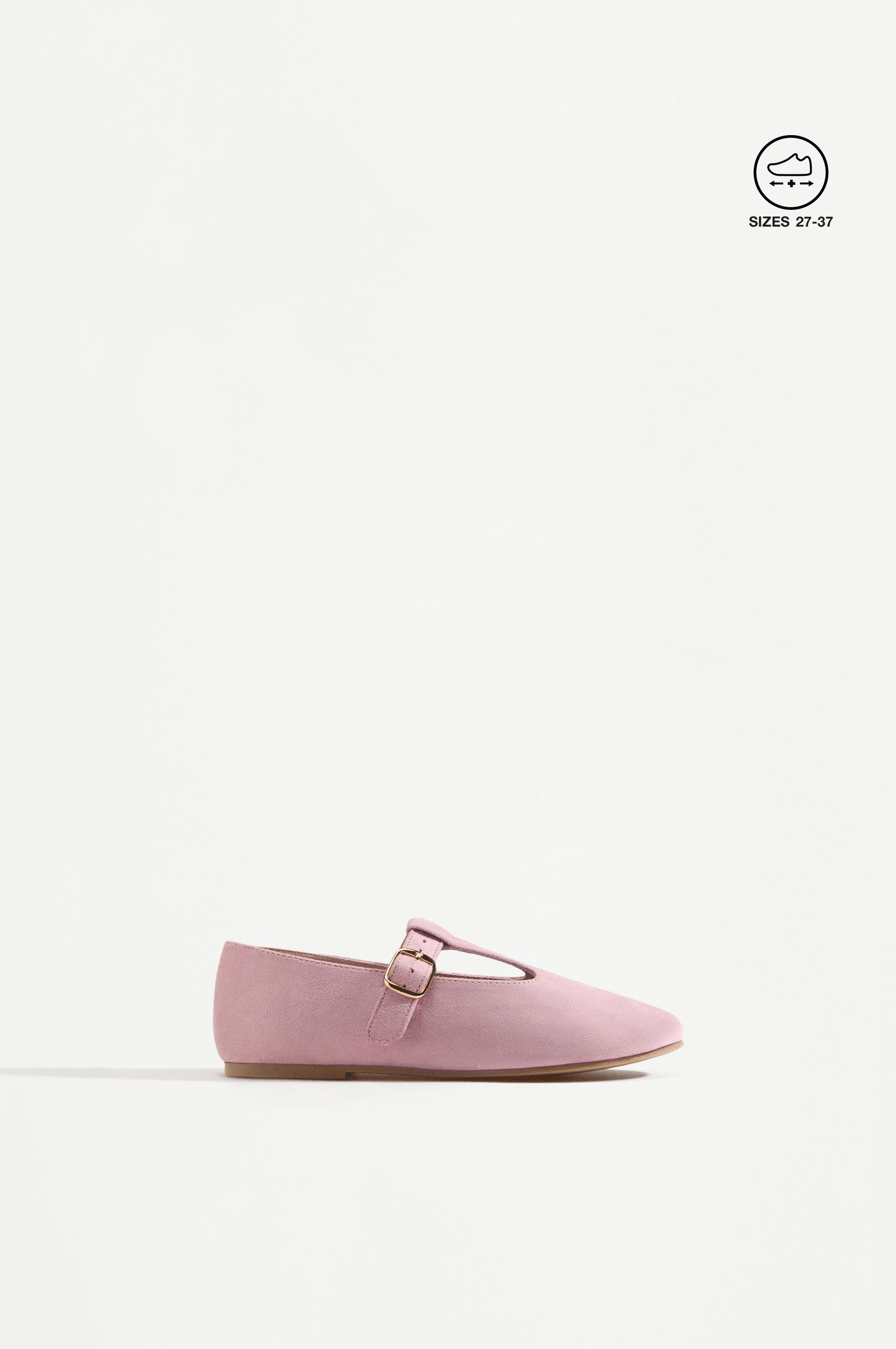 T-strap ballet flats — PALE PINK