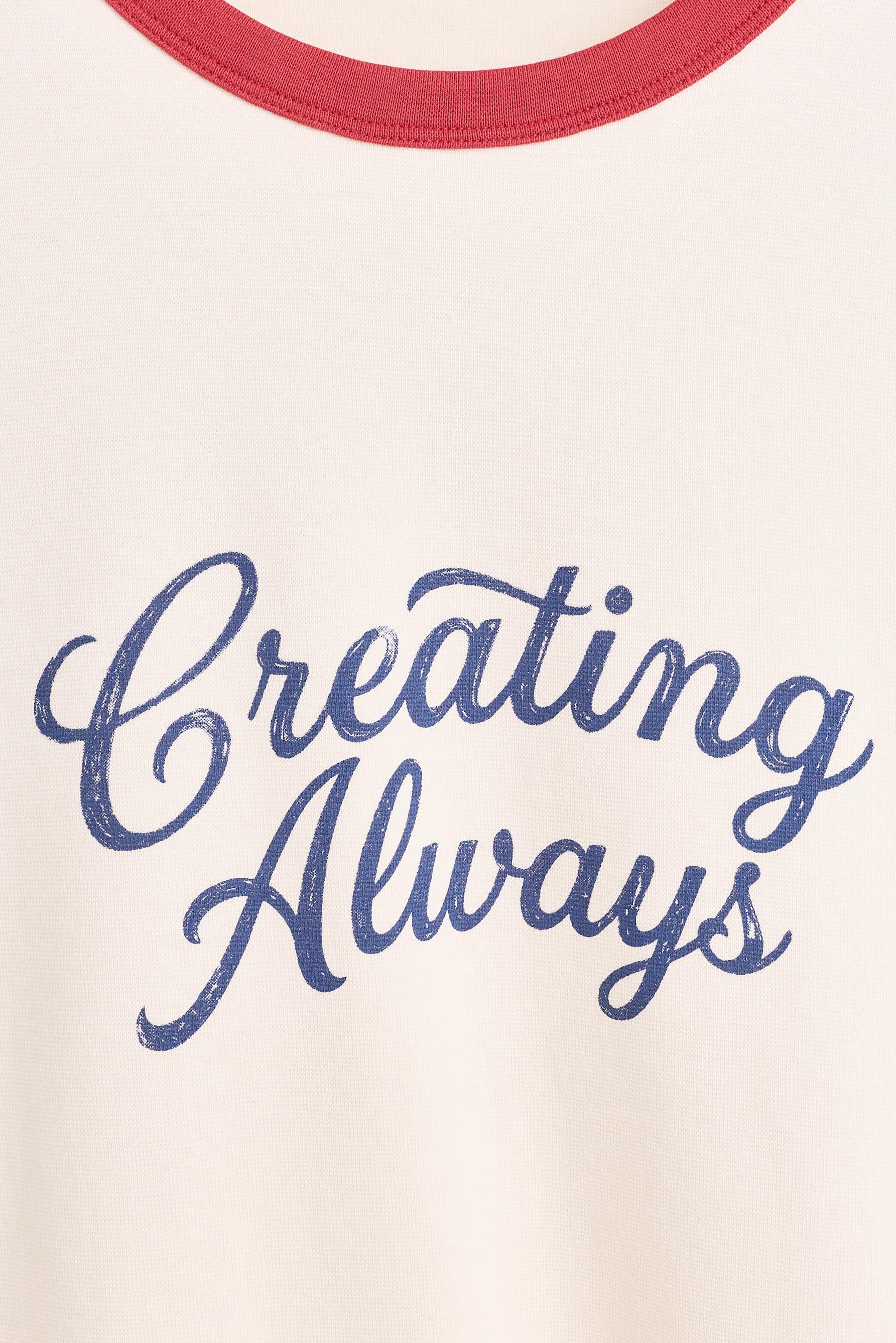 Printed contrast T-shirt — BUTTER