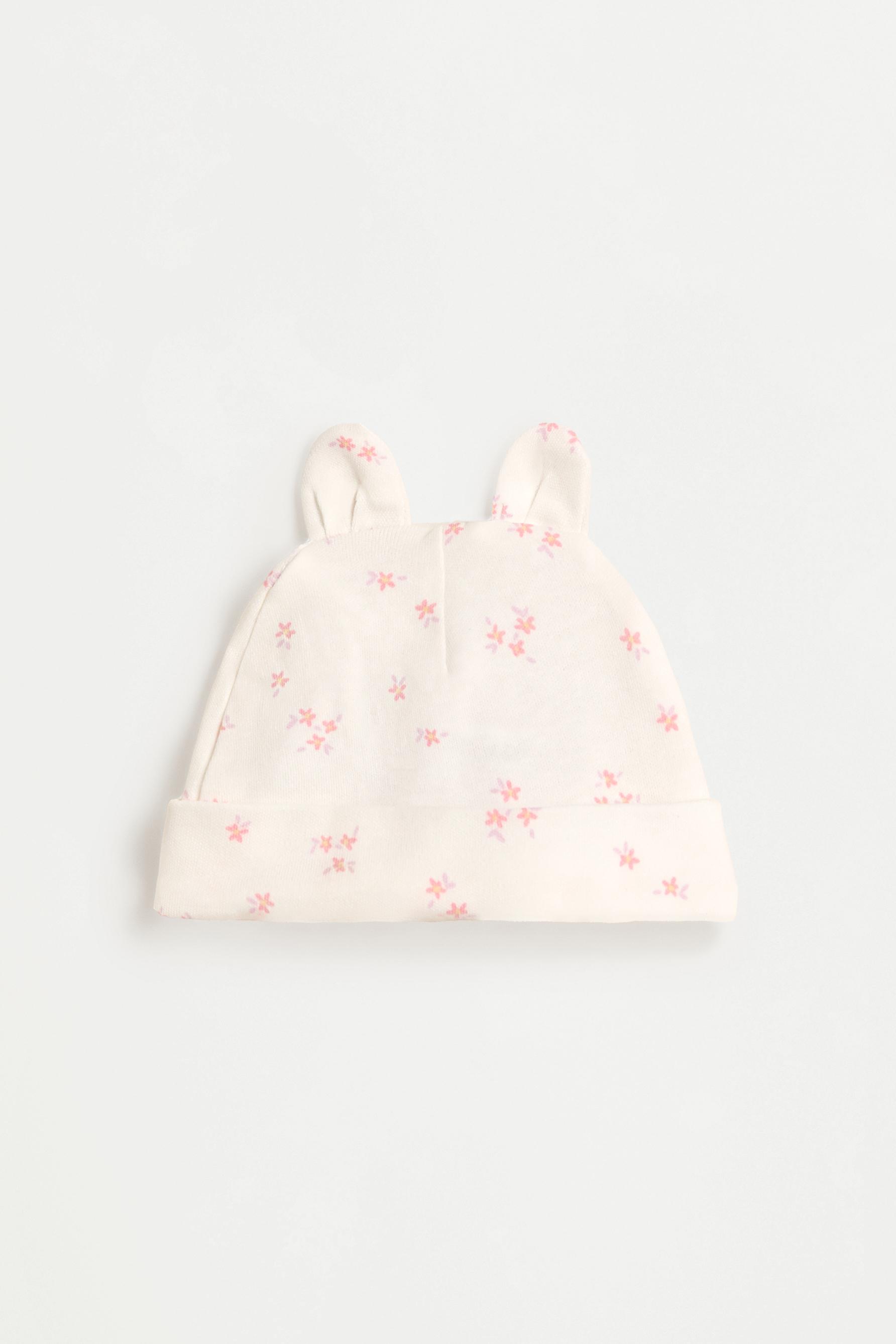 Interlock bodysuit, footed leggings and hat set — PINK