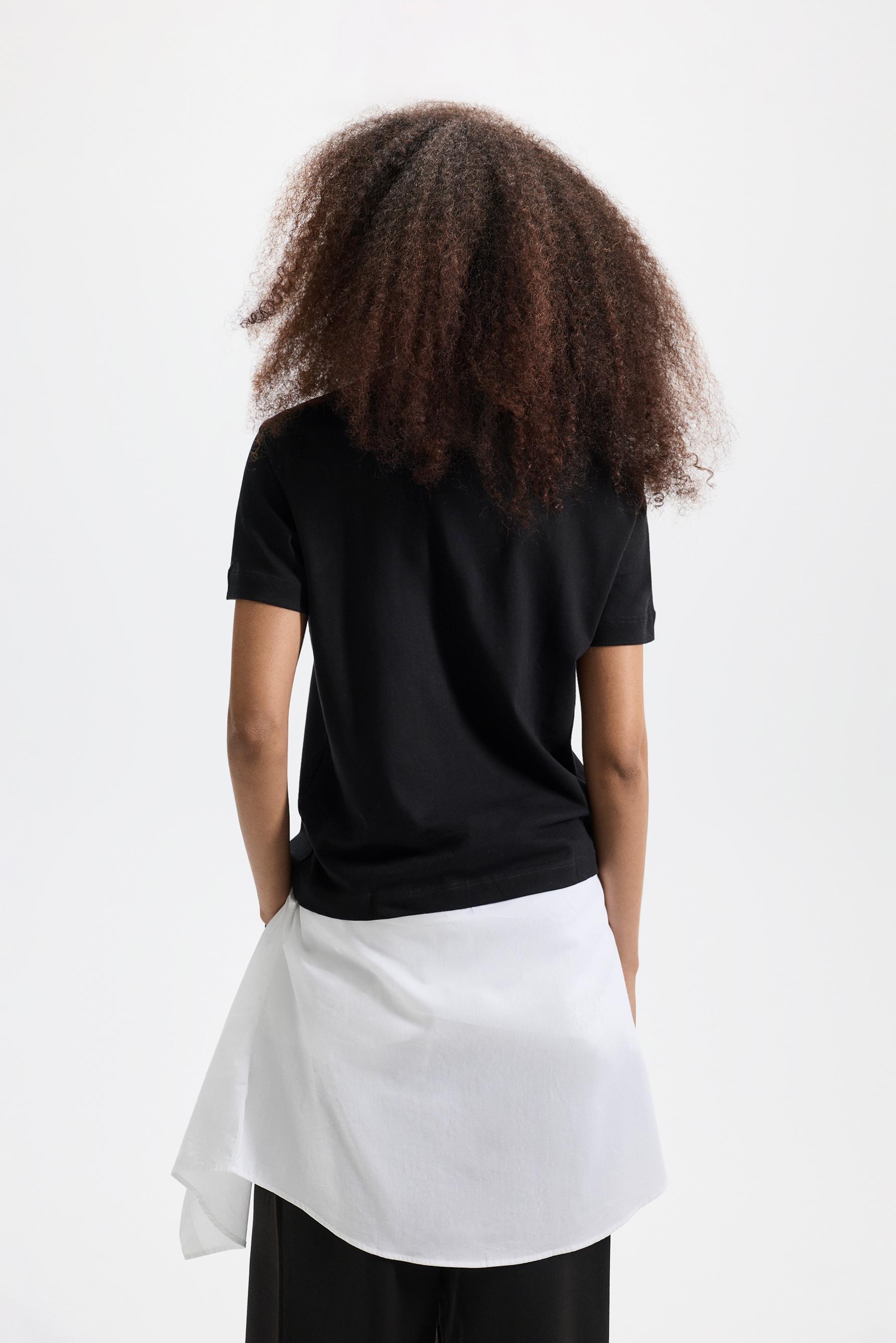 Printed T-shirt — BLACK/WHITE