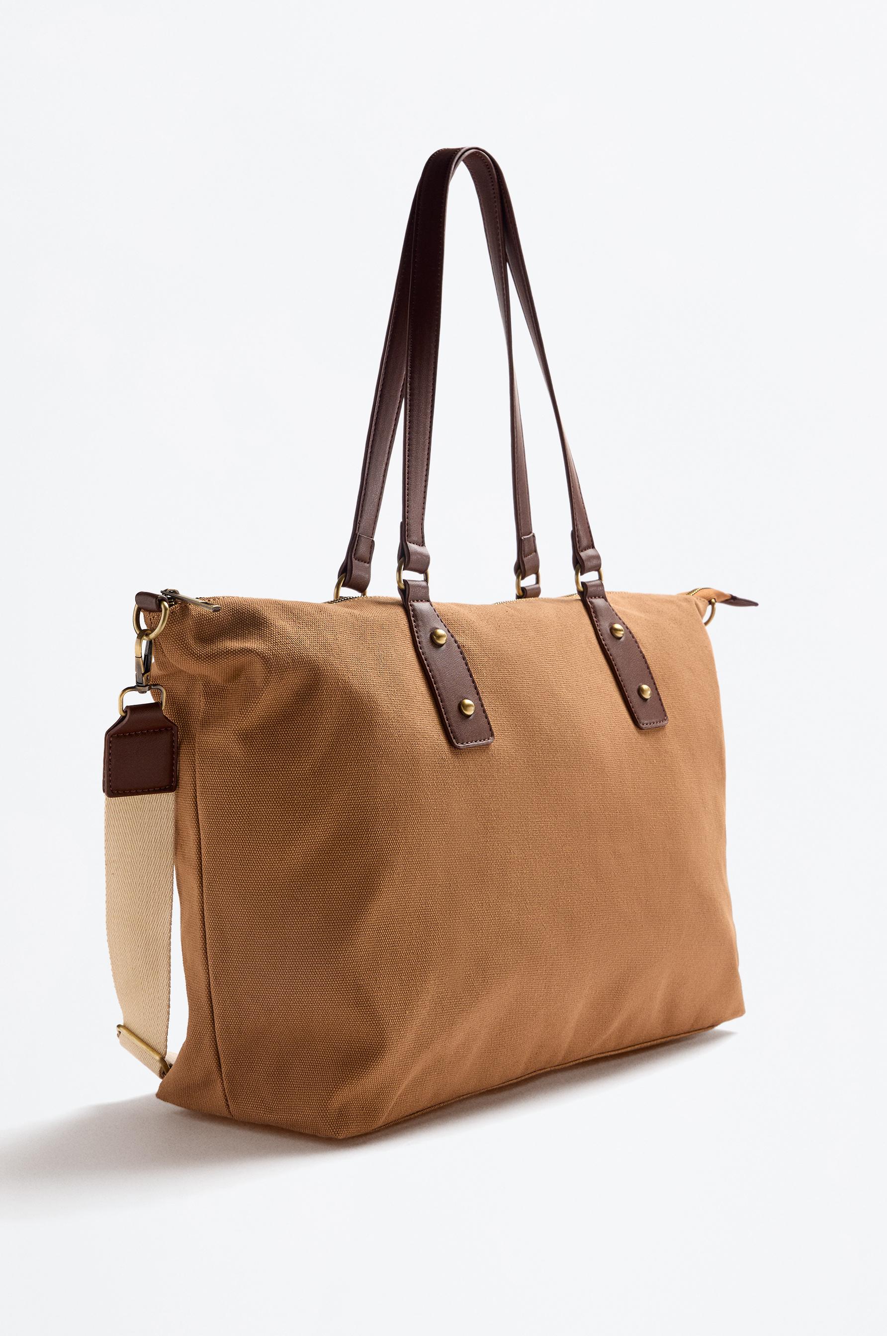 Canvas crossbody bag — BROWN