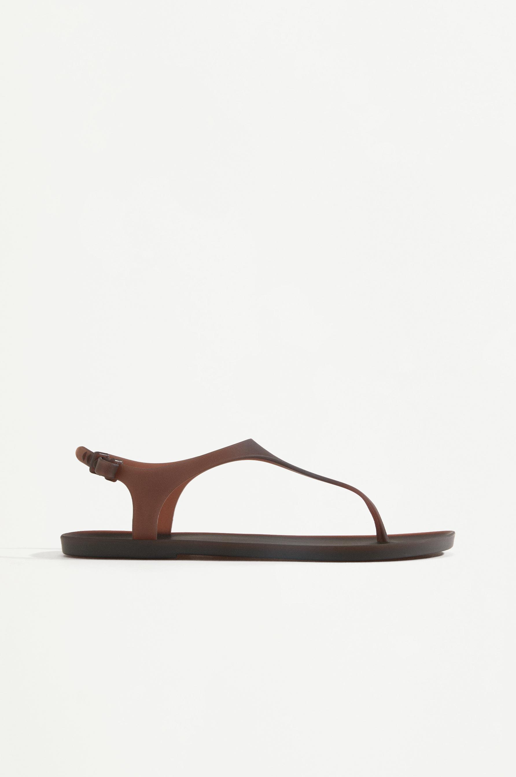Strap pool slides — BROWN
