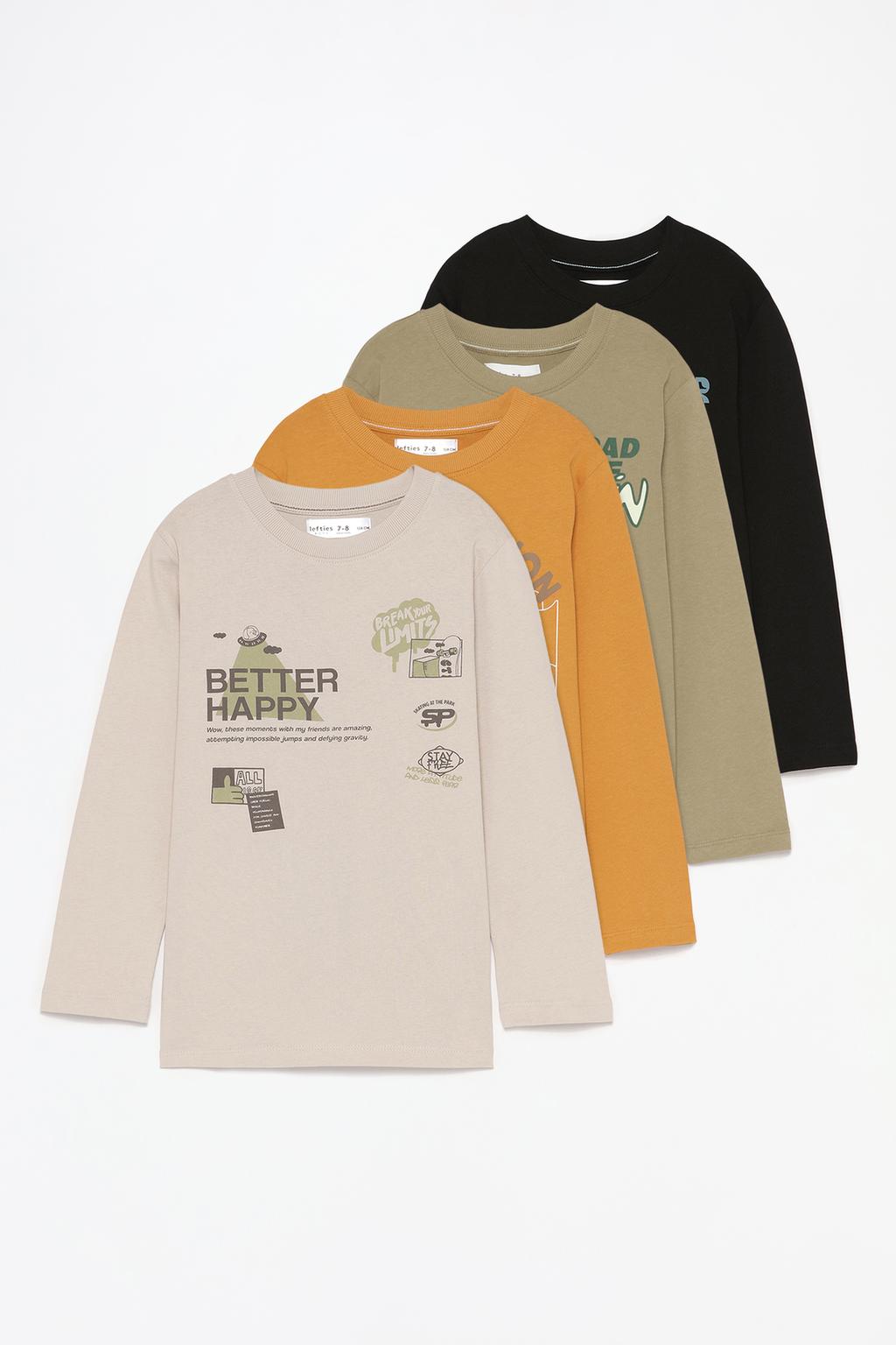 Pack of 4 basic long sleeve T-shirts