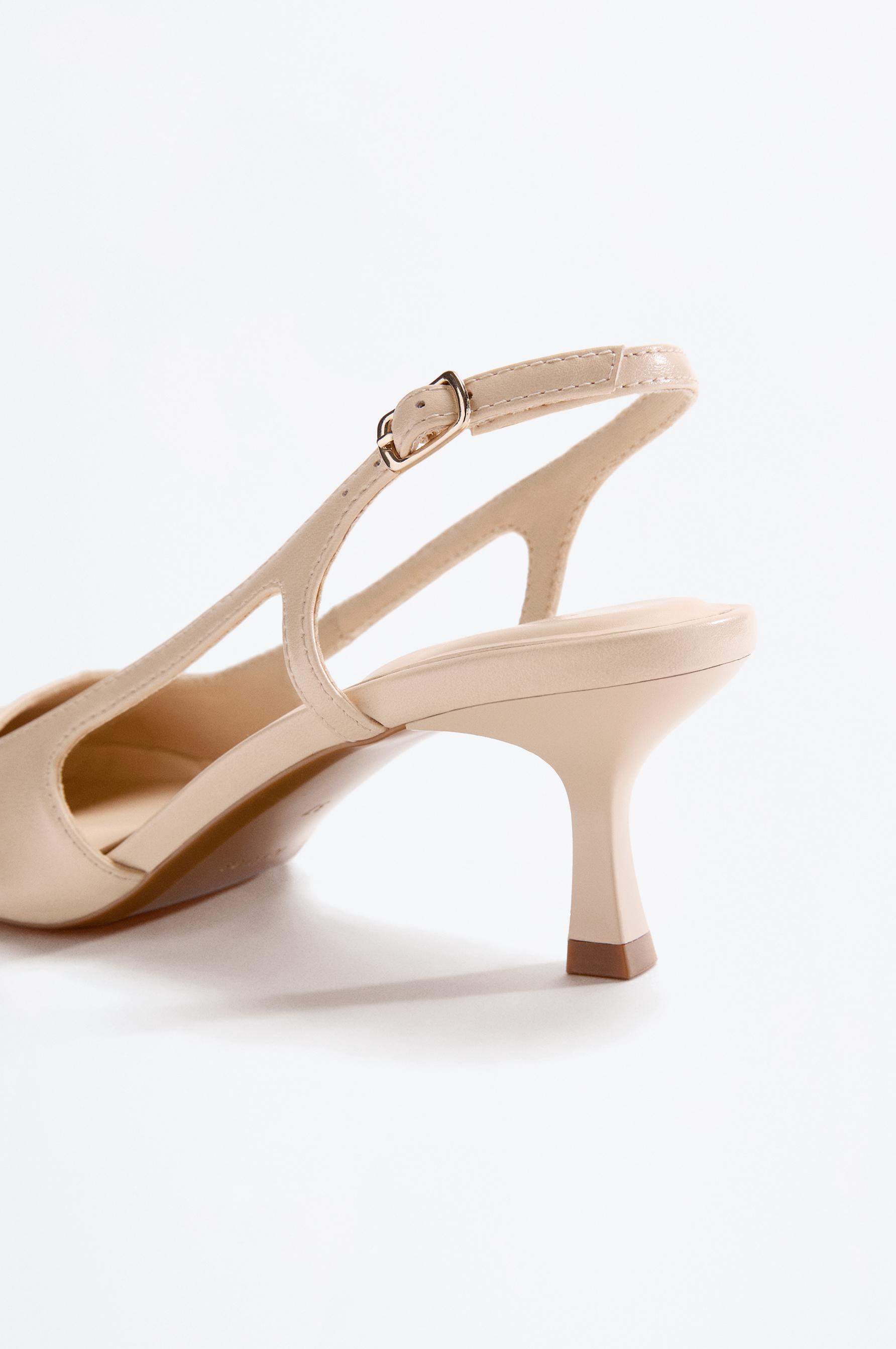 Lefties Ekru Lefties Arkasi açık topuklu ayakkabı