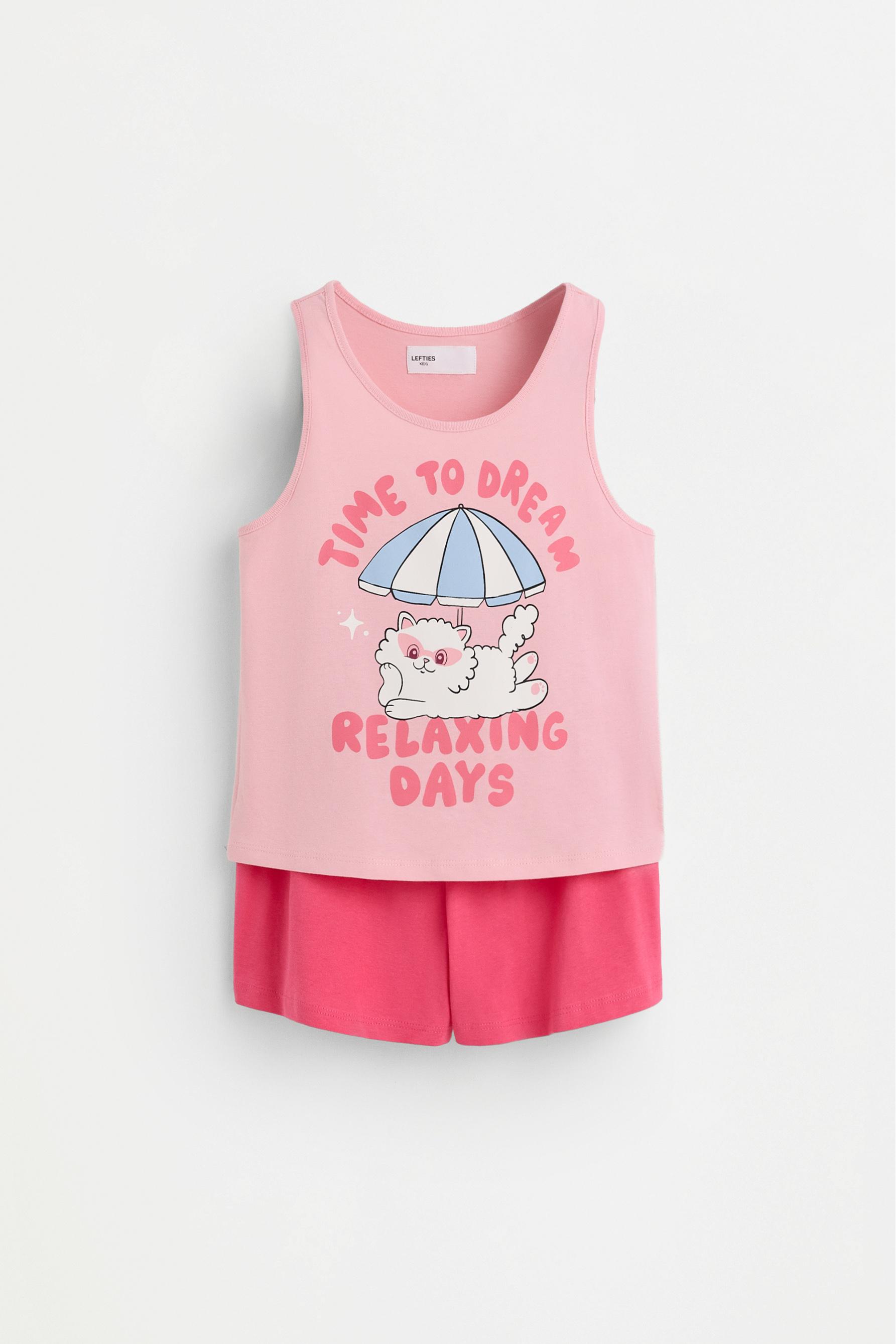 Printed strap pyjamas — CORAL