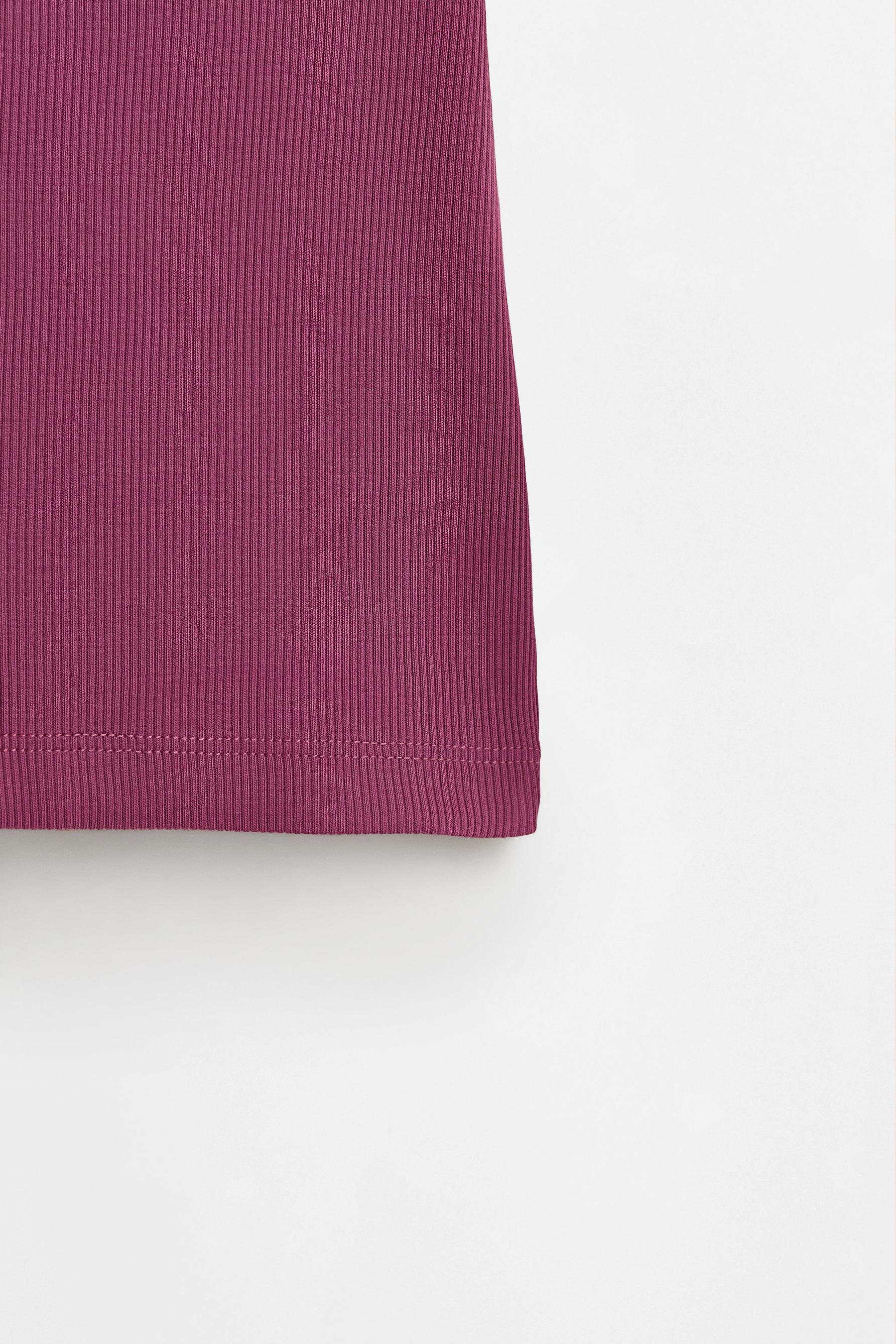Double Ribbed T-shirt — PURPLE